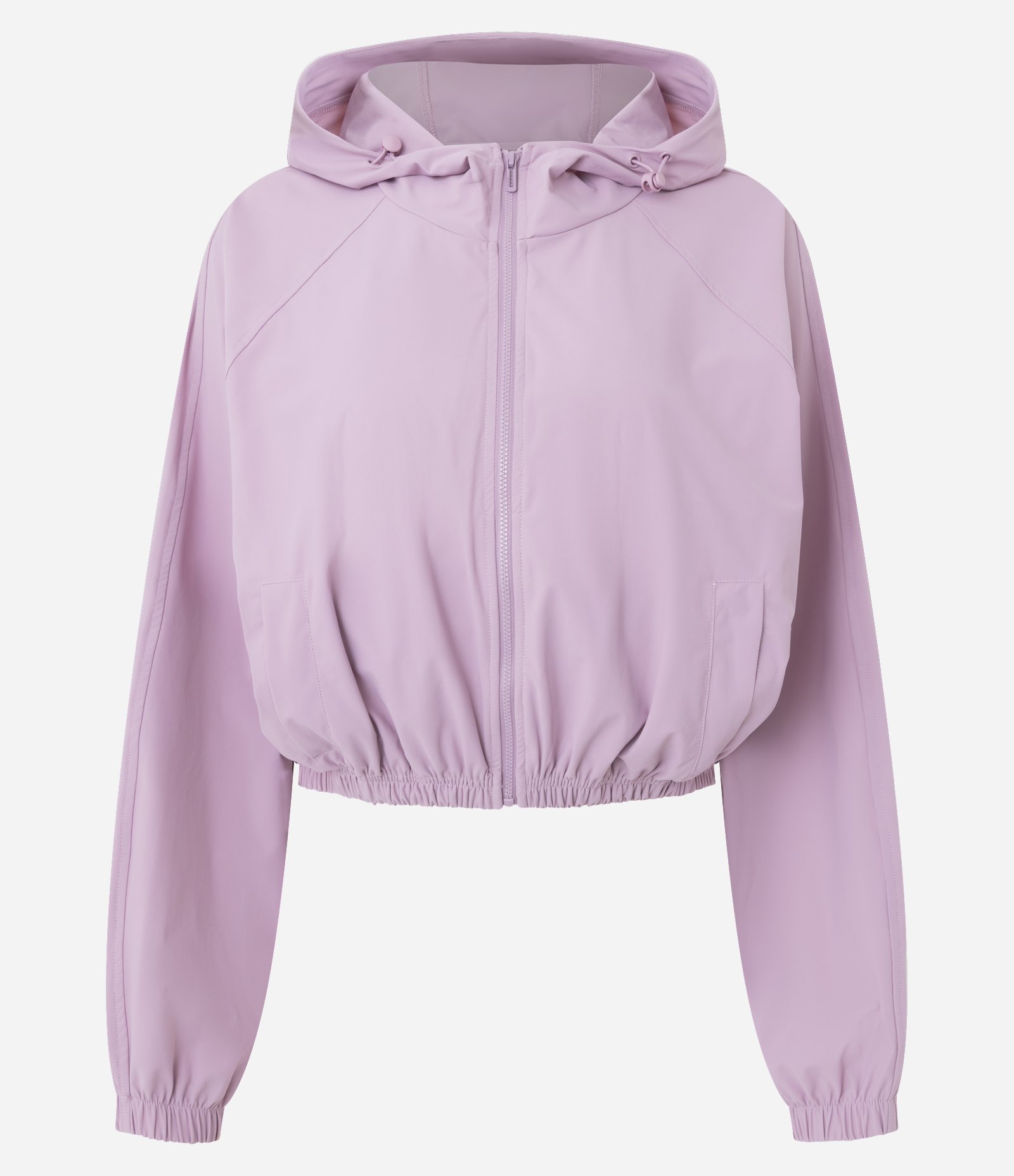 Jaqueta Cropped Corta Vento Esportiva em Microfibra com Capuz Rosa 4