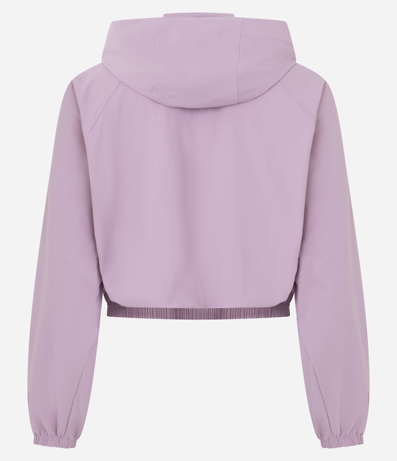 Jaqueta Cropped Corta Vento Esportiva em Microfibra com Capuz Rosa 5