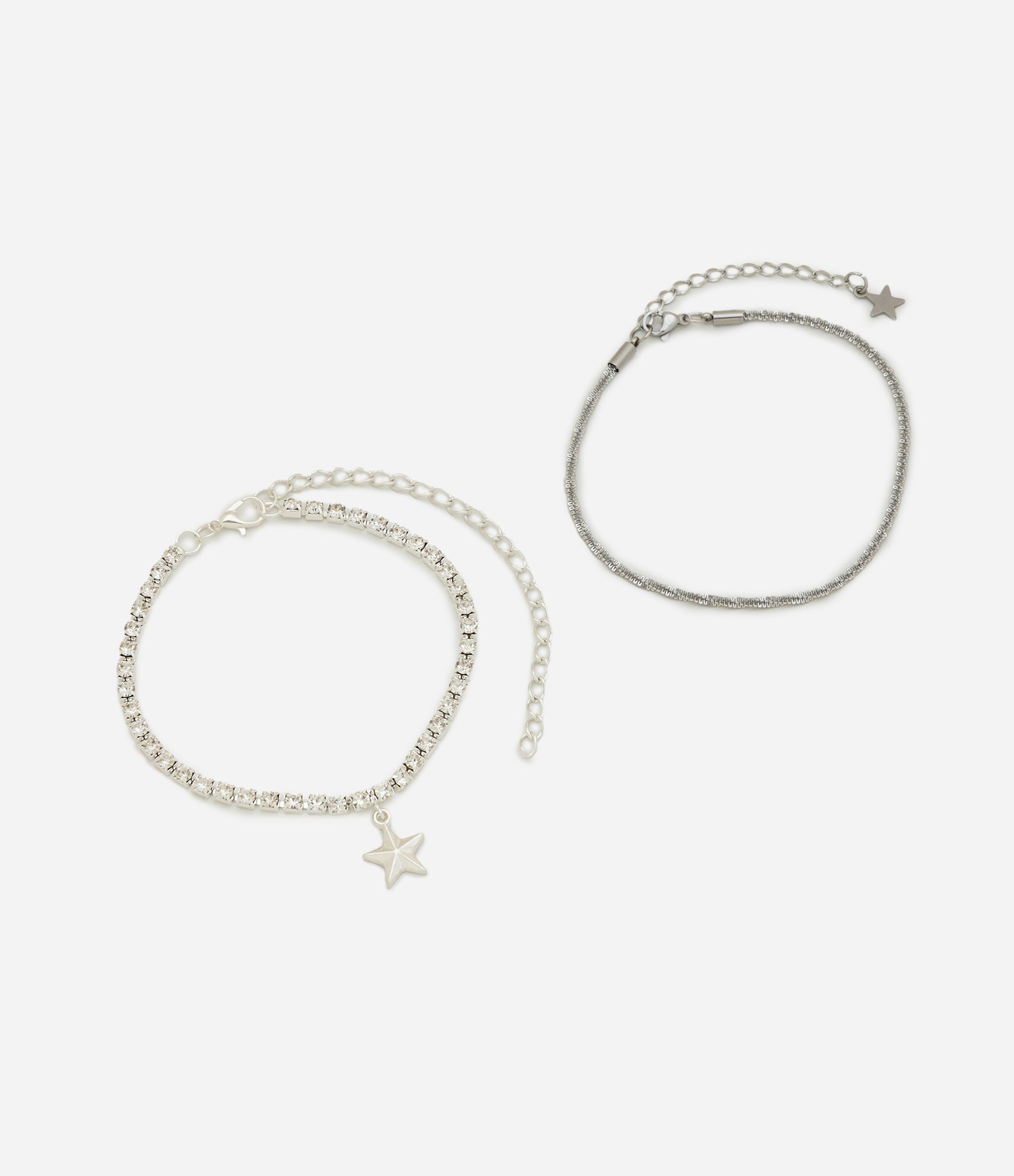 Kit Pulseira Infantil em Metal com Estrela - Tam U Prata 1