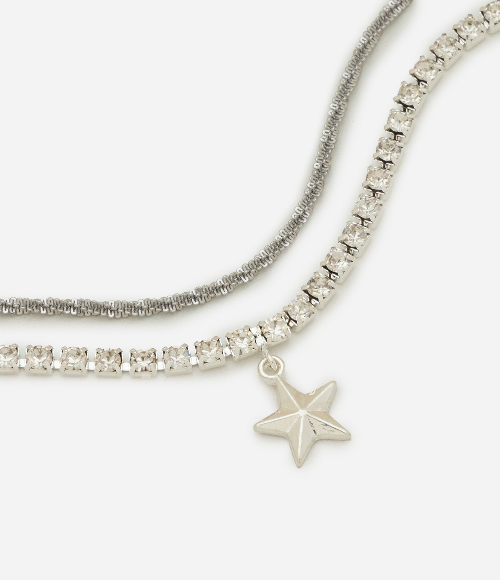 Kit Pulseira Infantil em Metal com Estrela - Tam U Prata 2