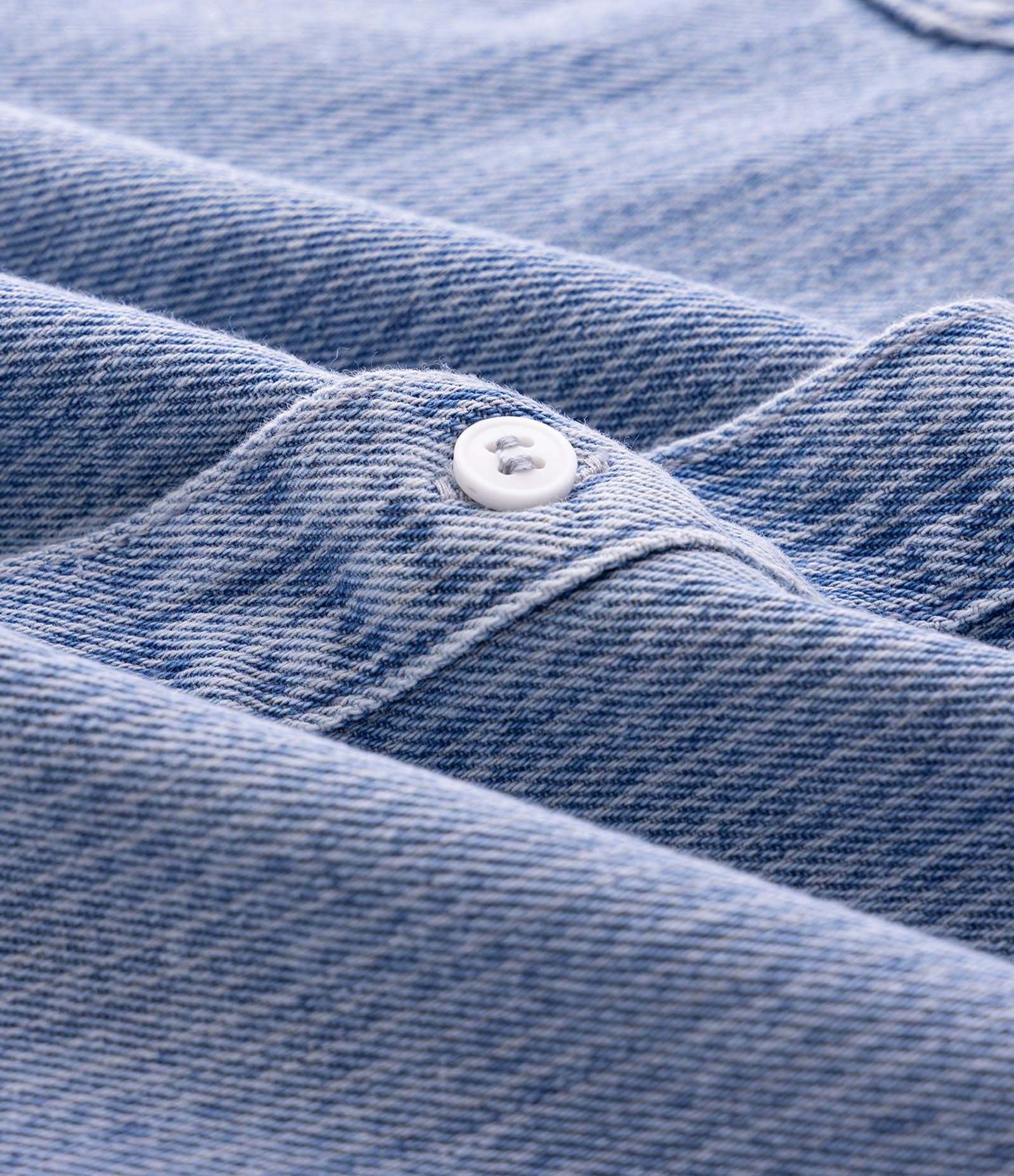 Camisa Jeans Listrada Boxy Manga Curta Azul 6