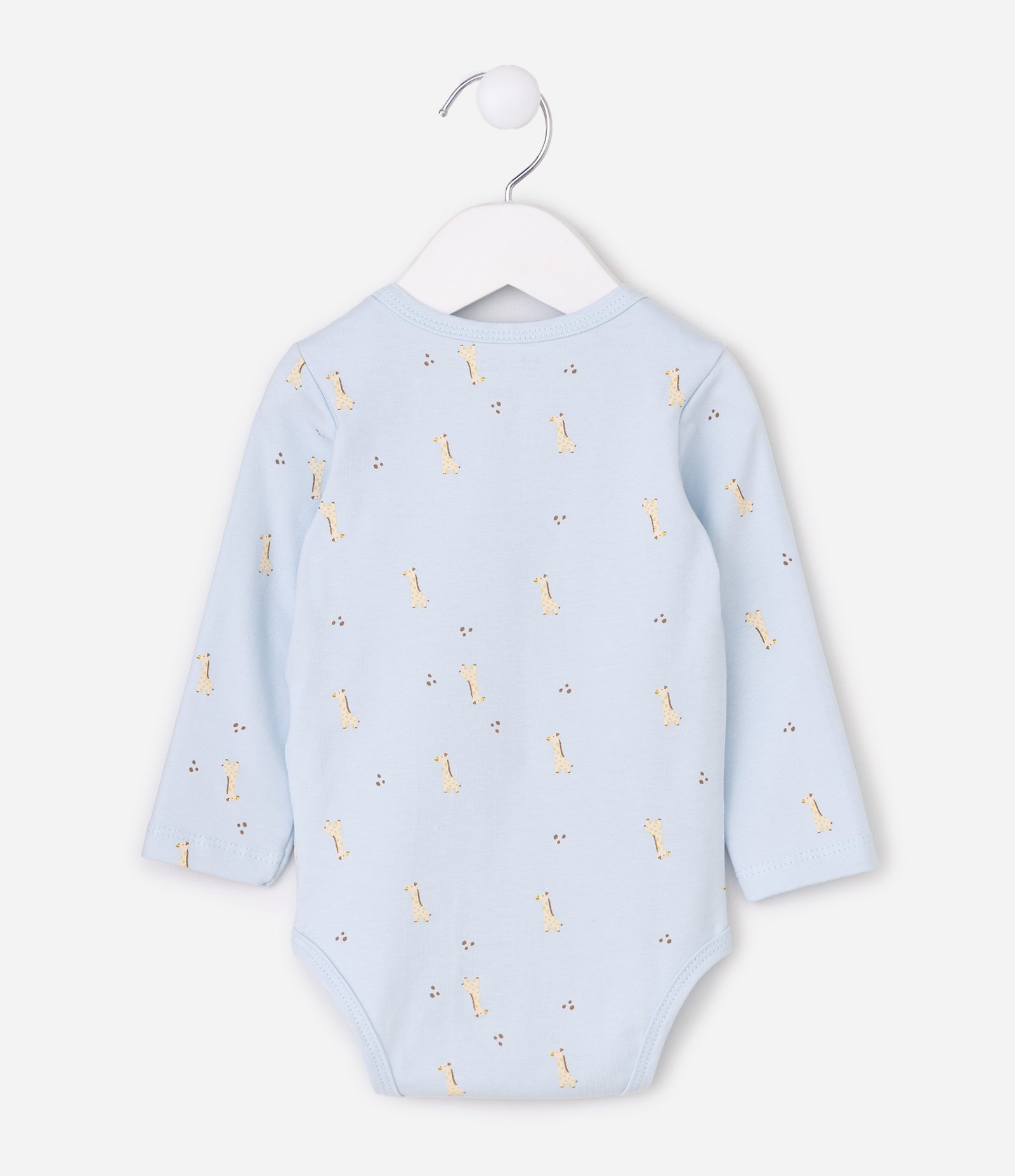 Body Bebê com Estampa Girafinhas – Tam RN a 18 Meses Azul Bebê 3