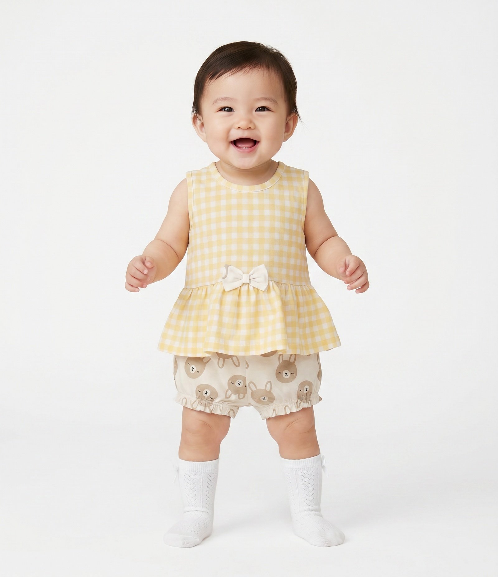 Conjunto Bebê em Cotton com Bata e Short Estampado - Tam 0 A 18 Meses Multicores 1