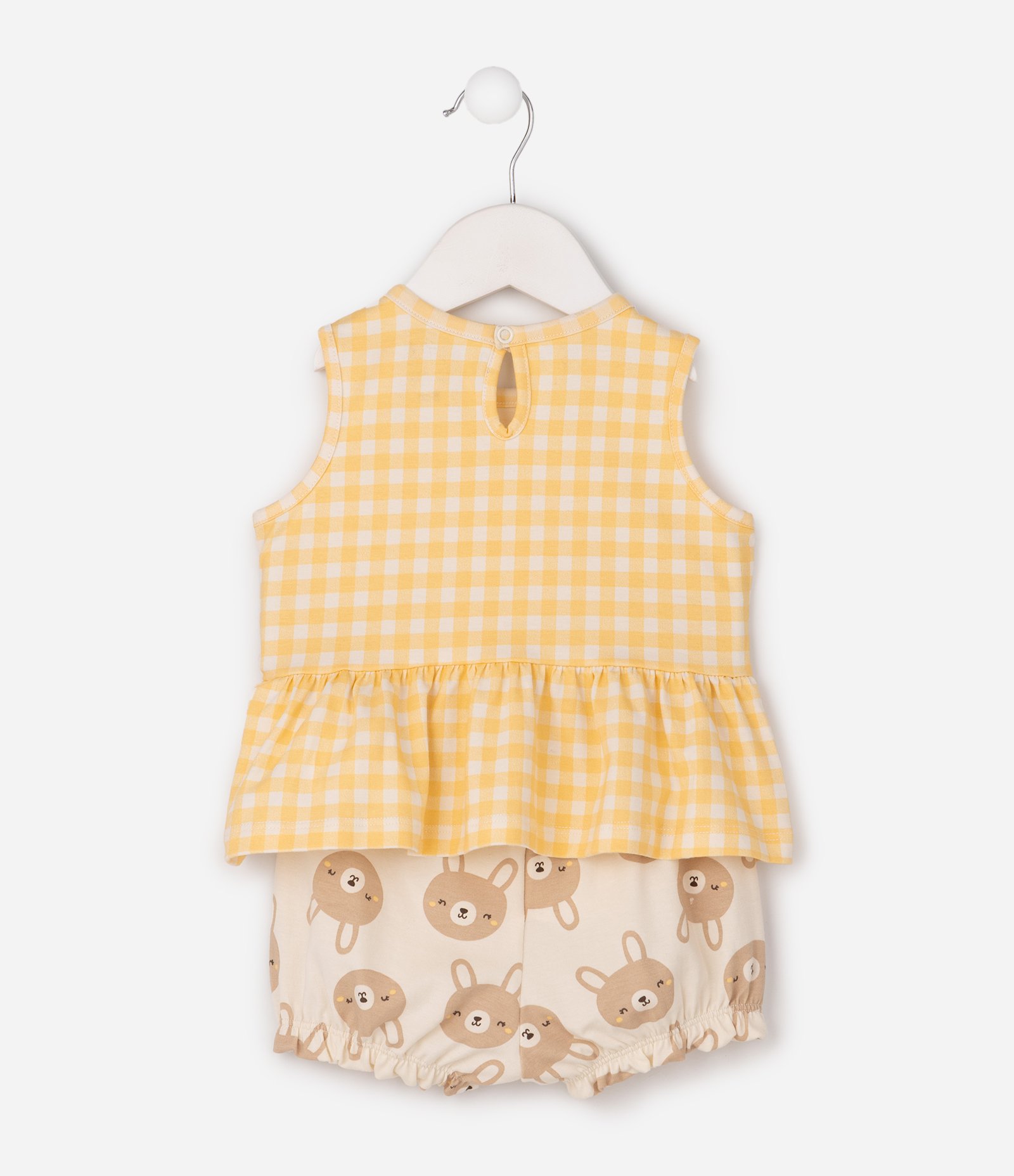 Conjunto Bebê em Cotton com Bata e Short Estampado - Tam 0 A 18 Meses Multicores 3