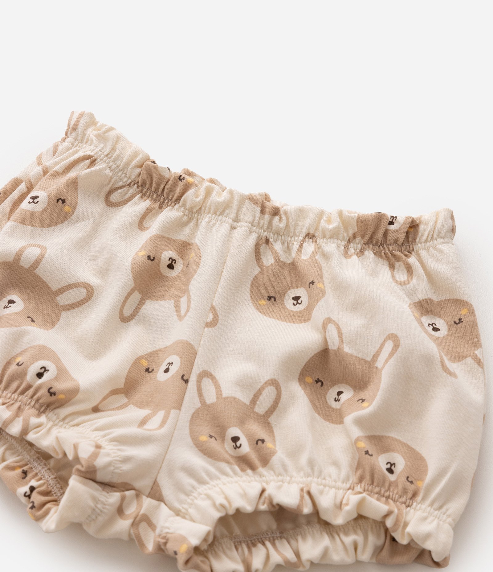 Conjunto Bebê em Cotton com Bata e Short Estampado - Tam 0 A 18 Meses Multicores 4