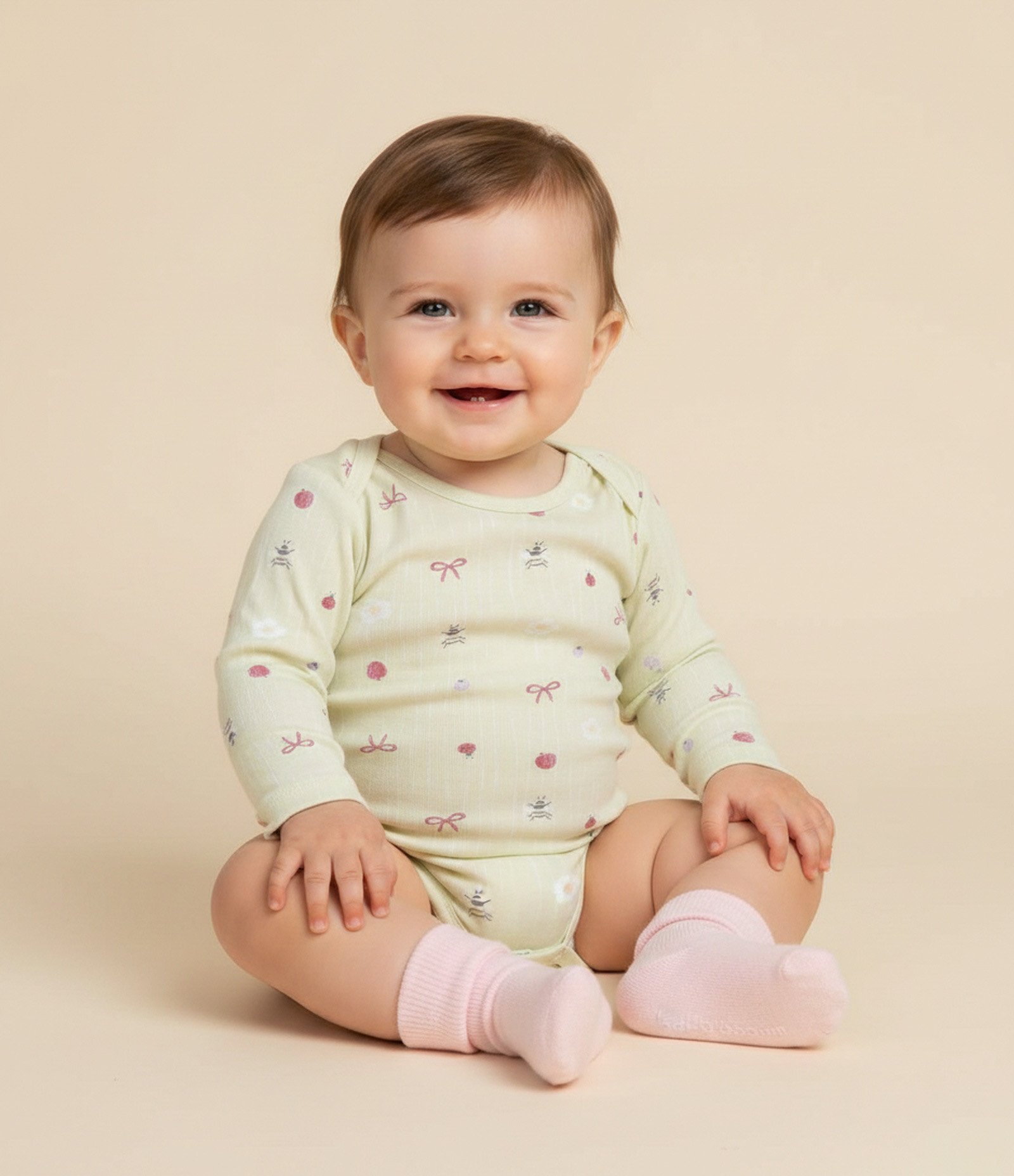 Body Bebê com Estampa Ícones Jardim Encantado – Tam RN a 18 Meses Amarelo claro 1