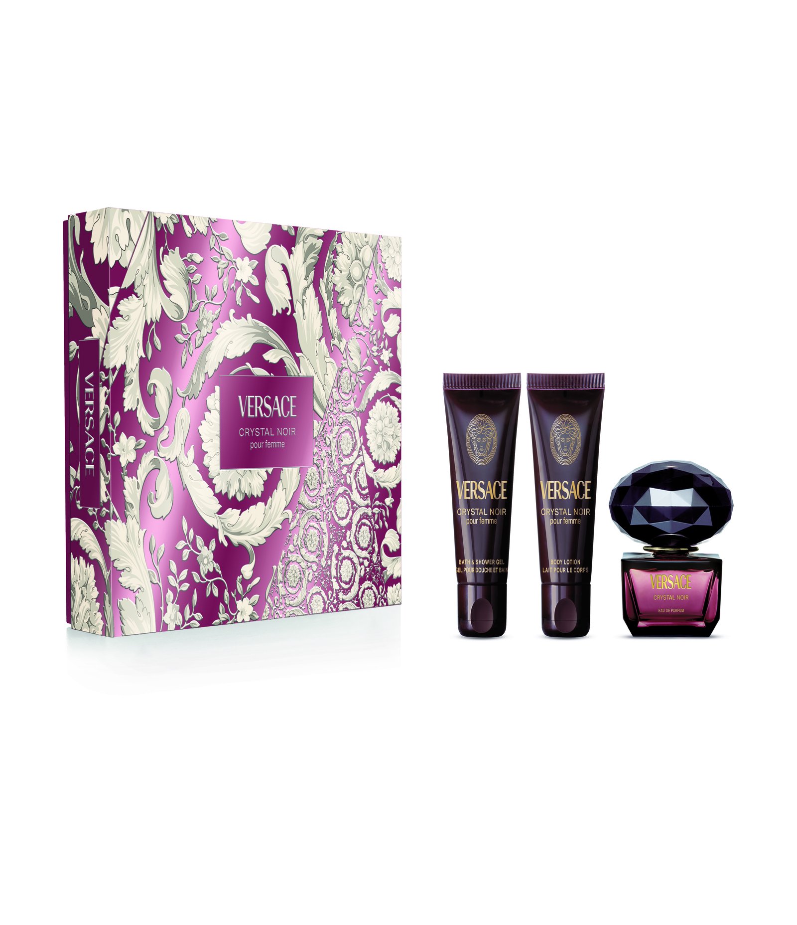 Kit Versace Crystal Noir EDP 50ml + Body Shower Gel 50ml + Body Lotion 50ml KIT 1
