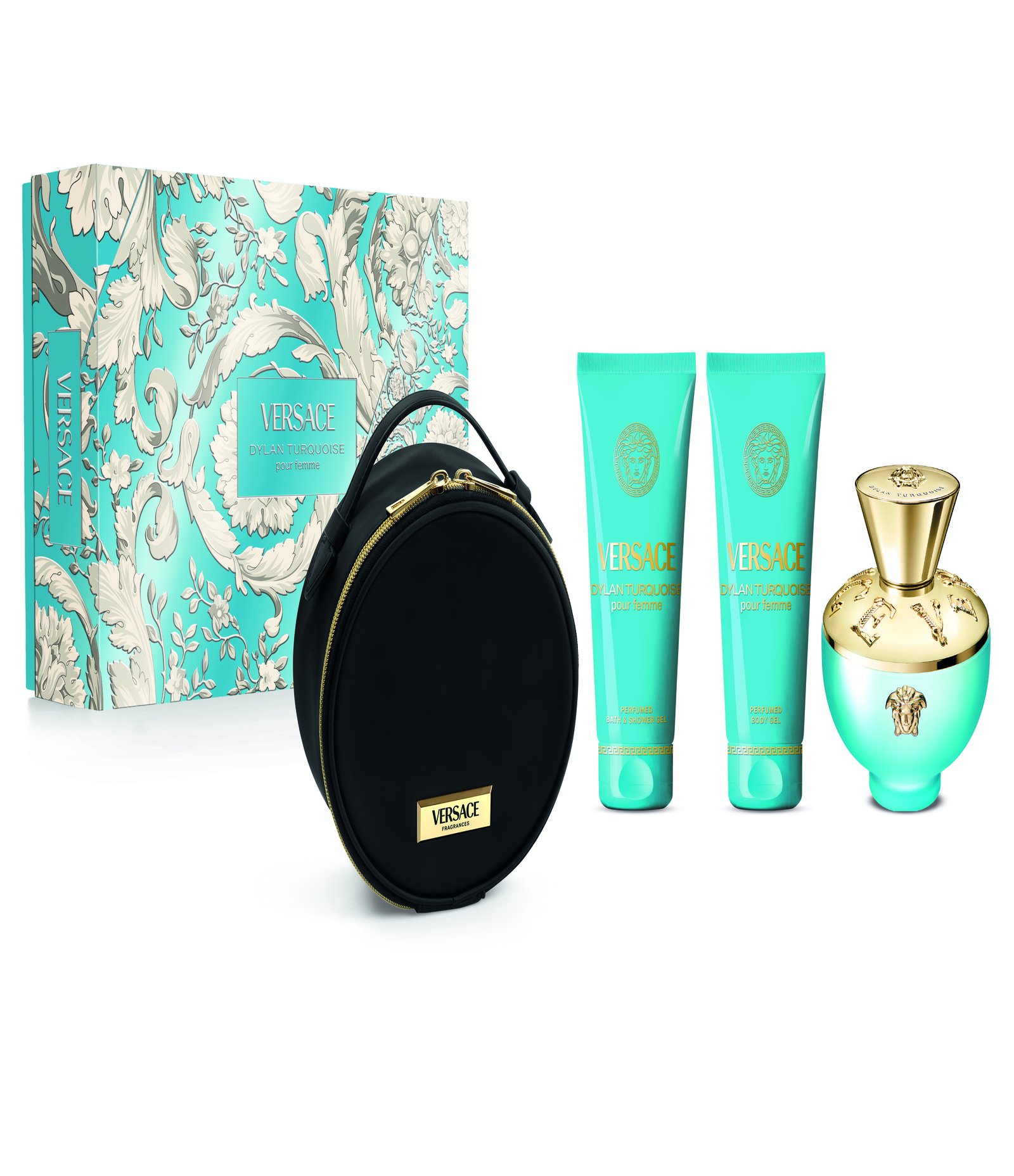 Kit Versace Dylan Turquoise EDT 100ml + Bath Sower Gel 100ml + Body Gel Lotion 100ml KIT 1