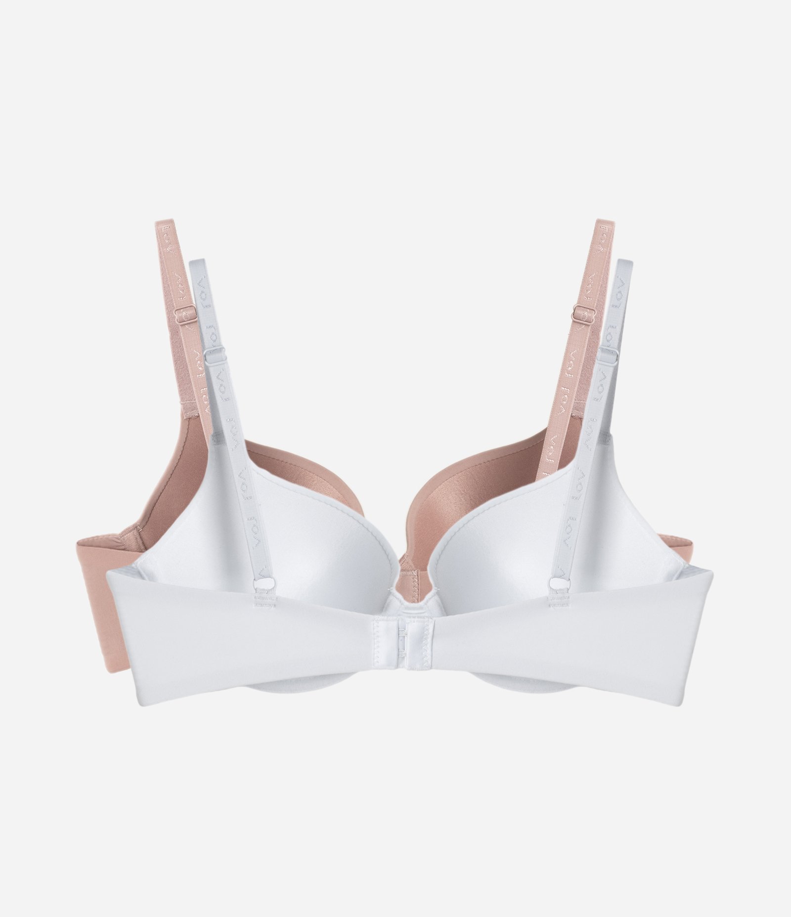 Kit 02 Sutiãs Push Up em Microfibra Branco/Rosa 2