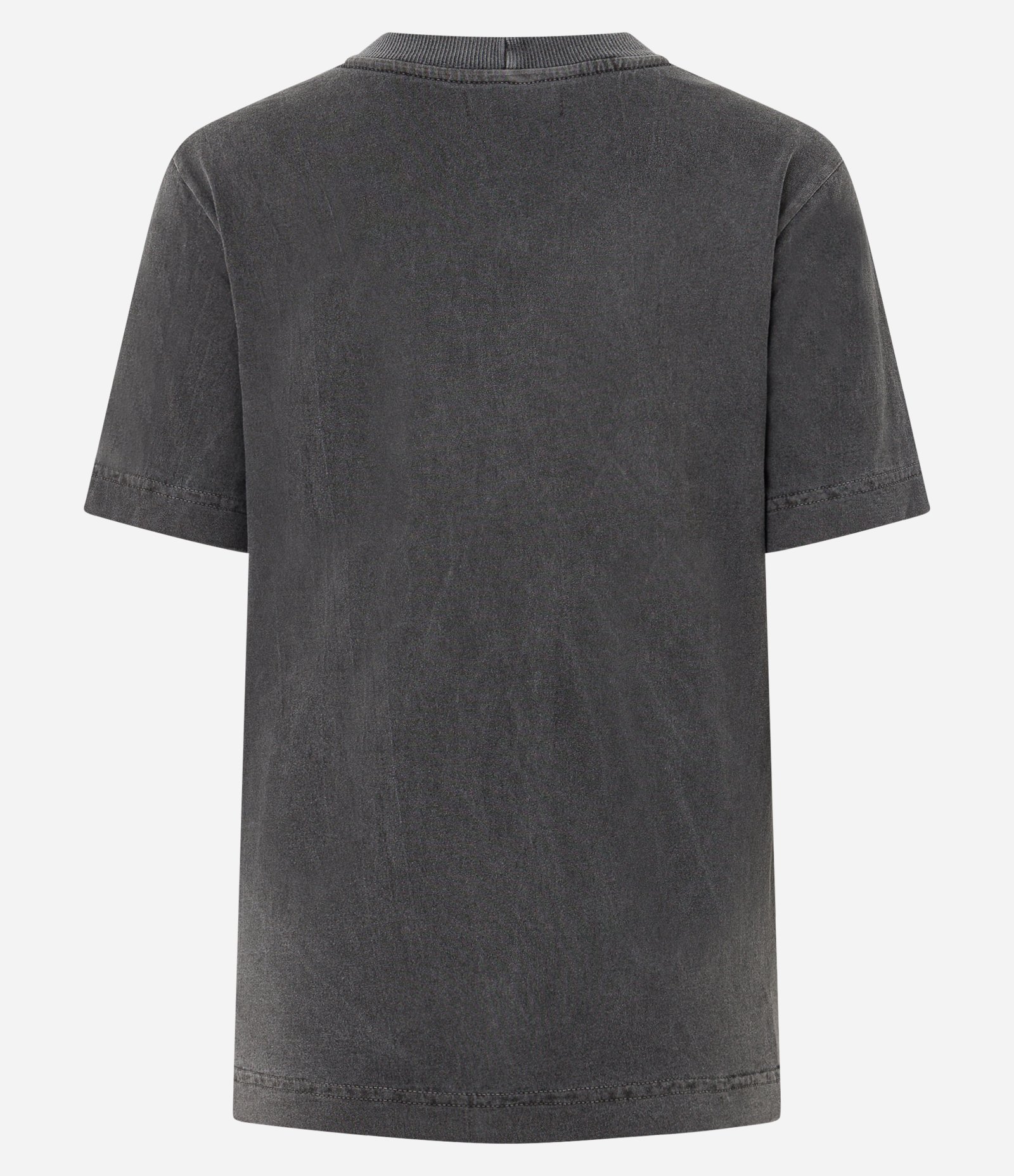 Camiseta com Efeito de Lavagem e Aplicação de Brilhos na Gola Preto 7