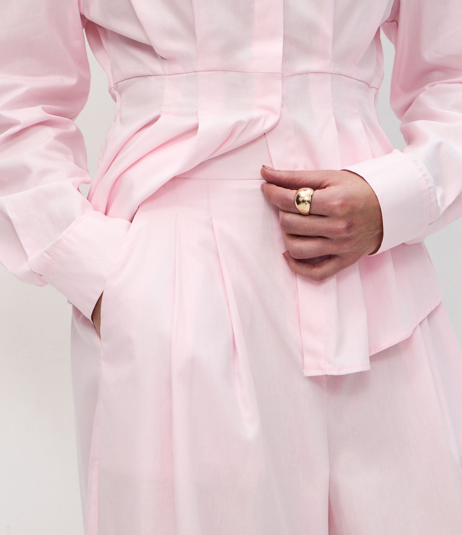 Calça Aladim em Algodão com Pregas Rosa 5