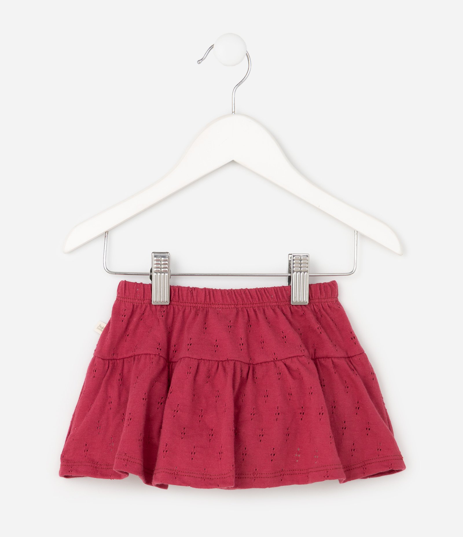 Short Saia Bebê Texturizado com Lacinho – Tam 0 a 18 Meses Vermelho 3