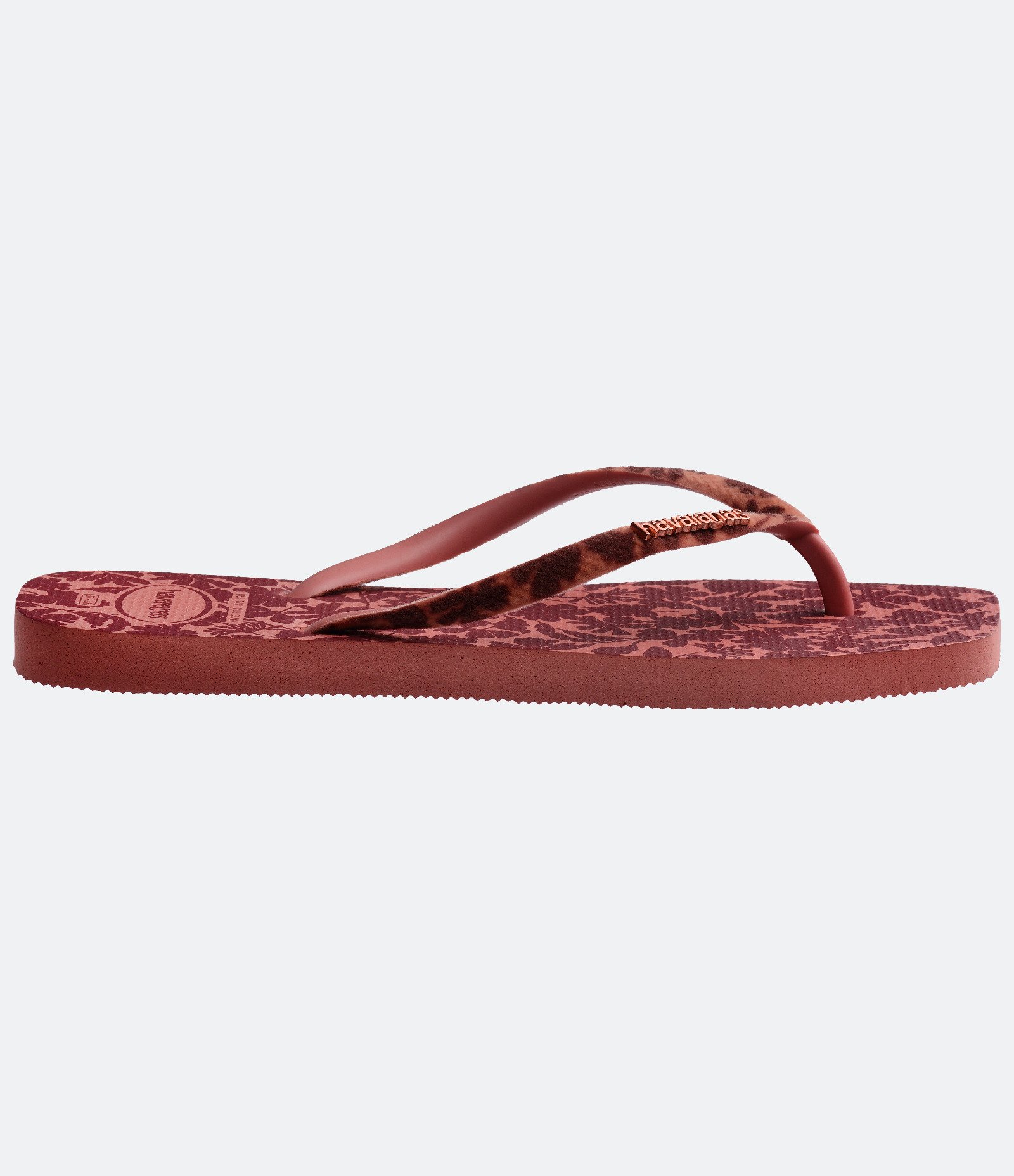 Chinelo Havaianas com Bico Quadrado e Estampa Floral Vinho-AC 5