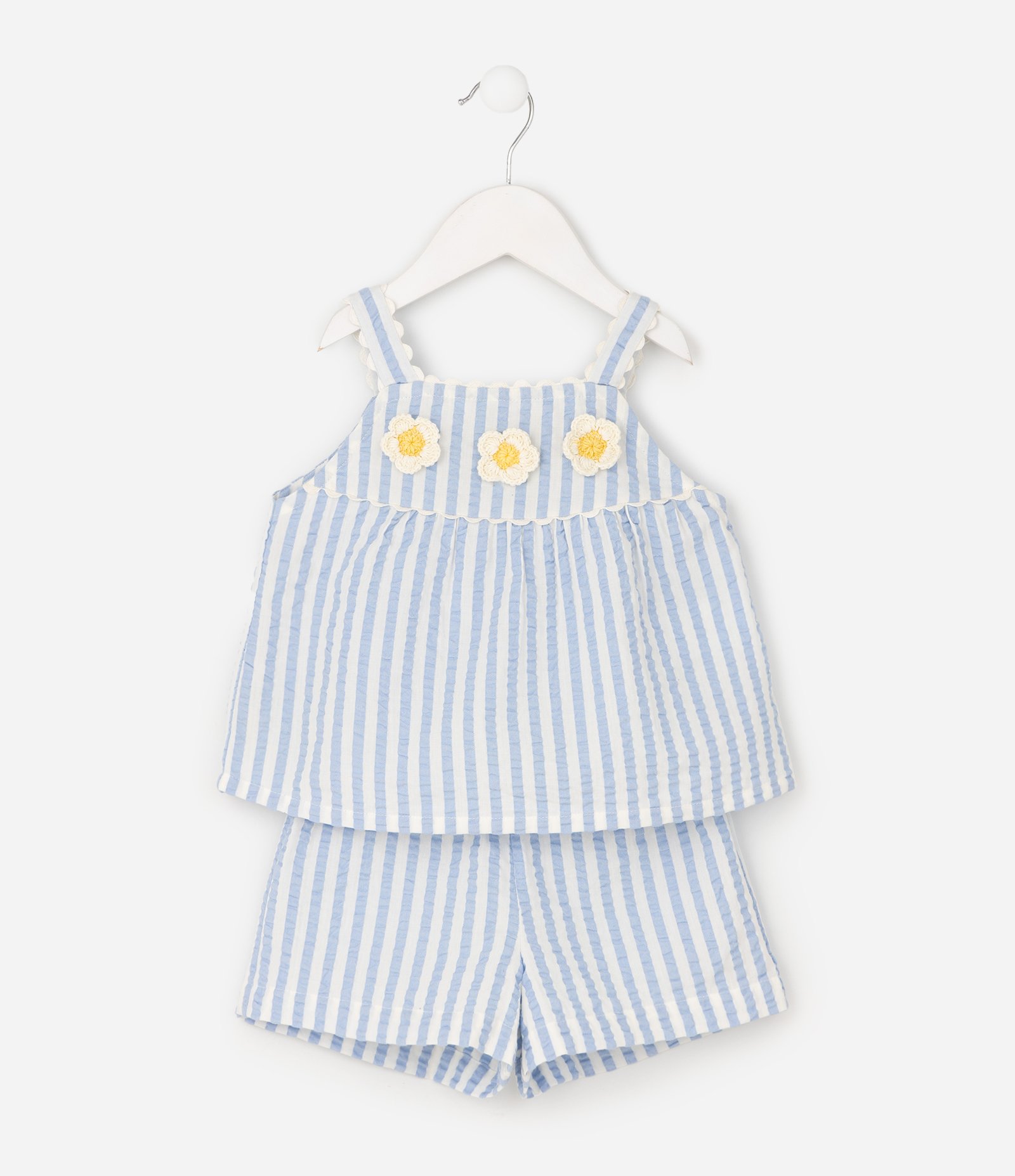 Conjunto Infantil em Laise com Babado - Tam 1 a 6 Anos Branco 2