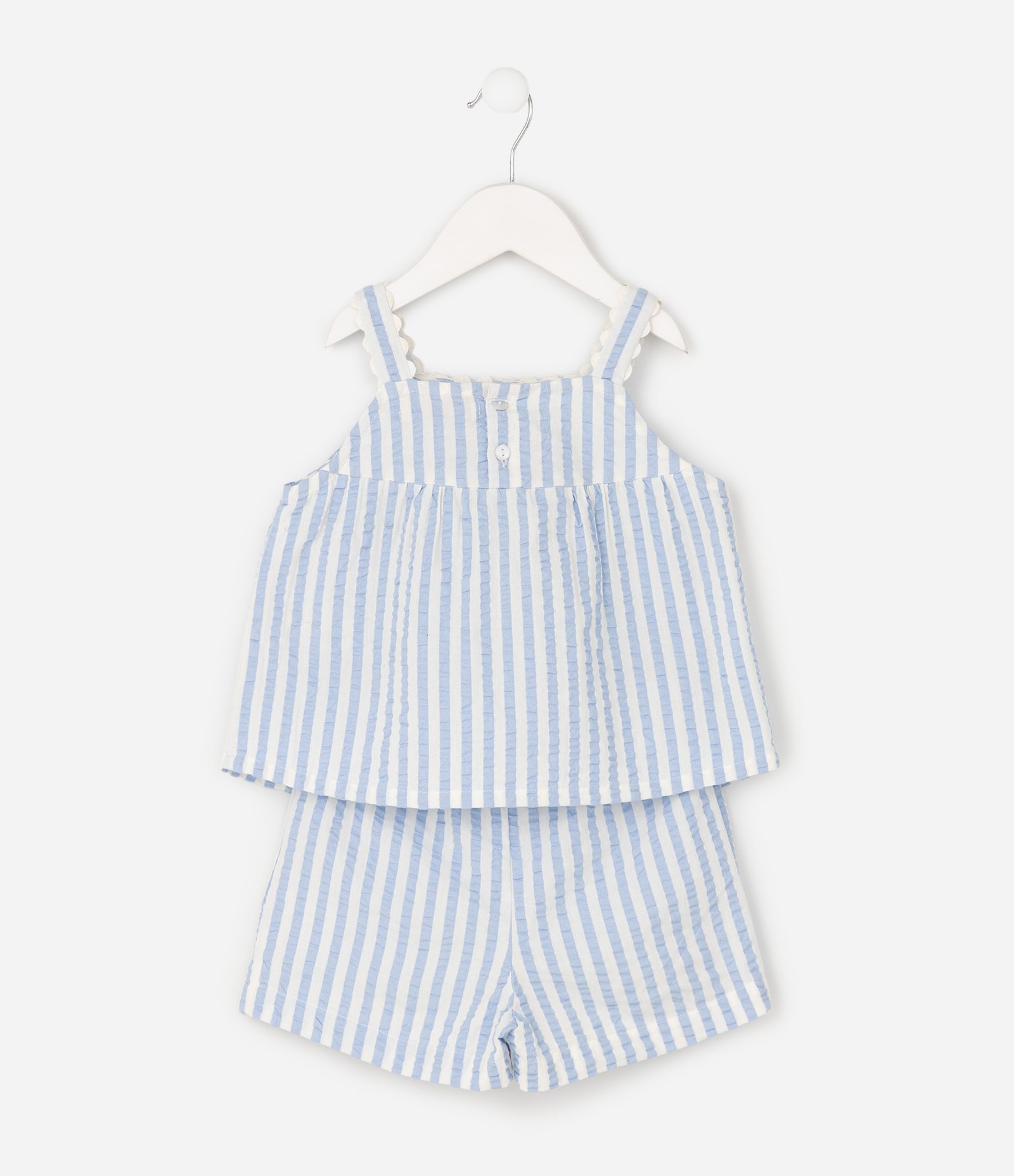 Conjunto Infantil em Laise com Babado - Tam 1 a 6 Anos Branco 3