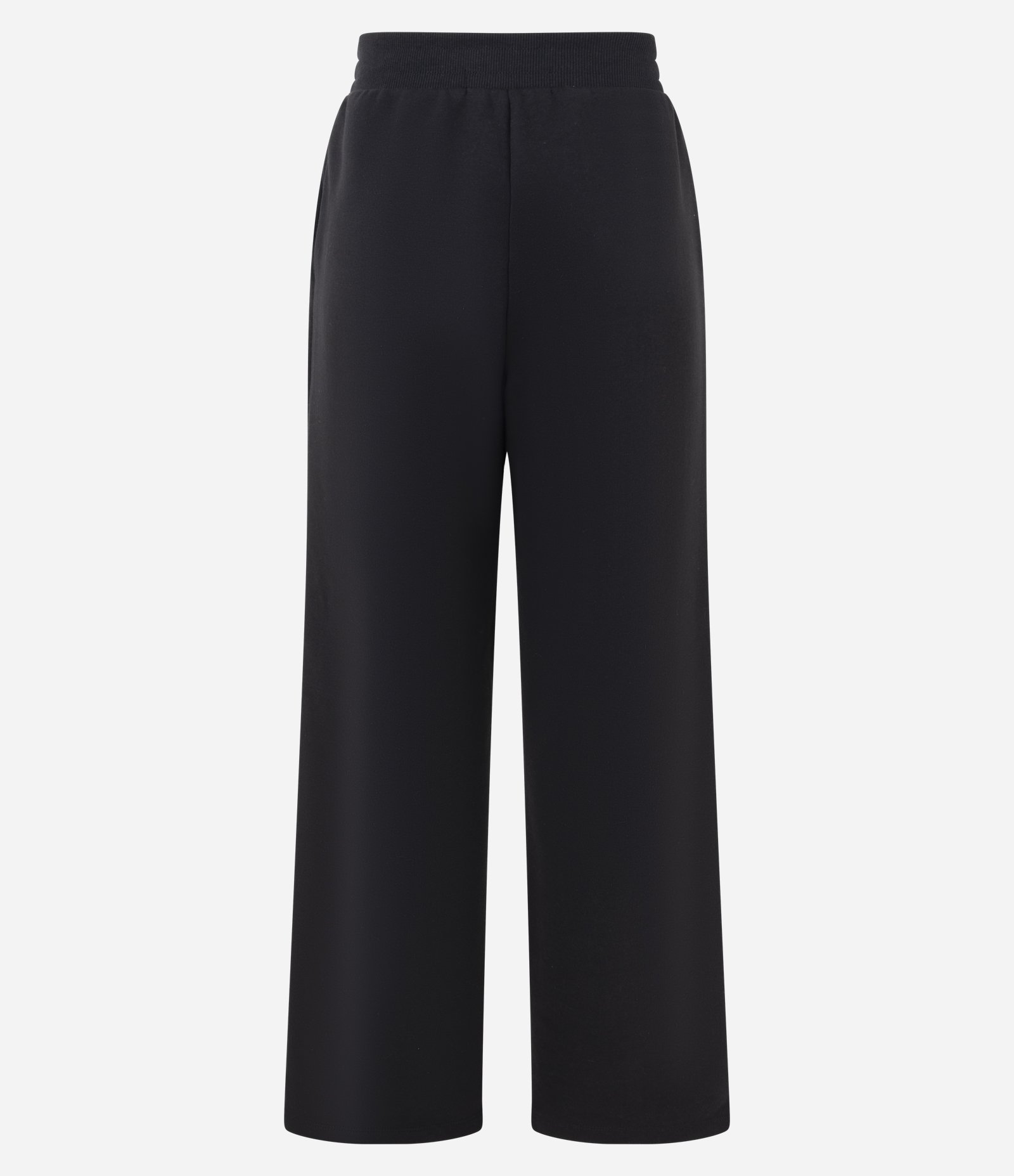 Calça Wide Leg em Moletom com Friso Frontal Preto 6