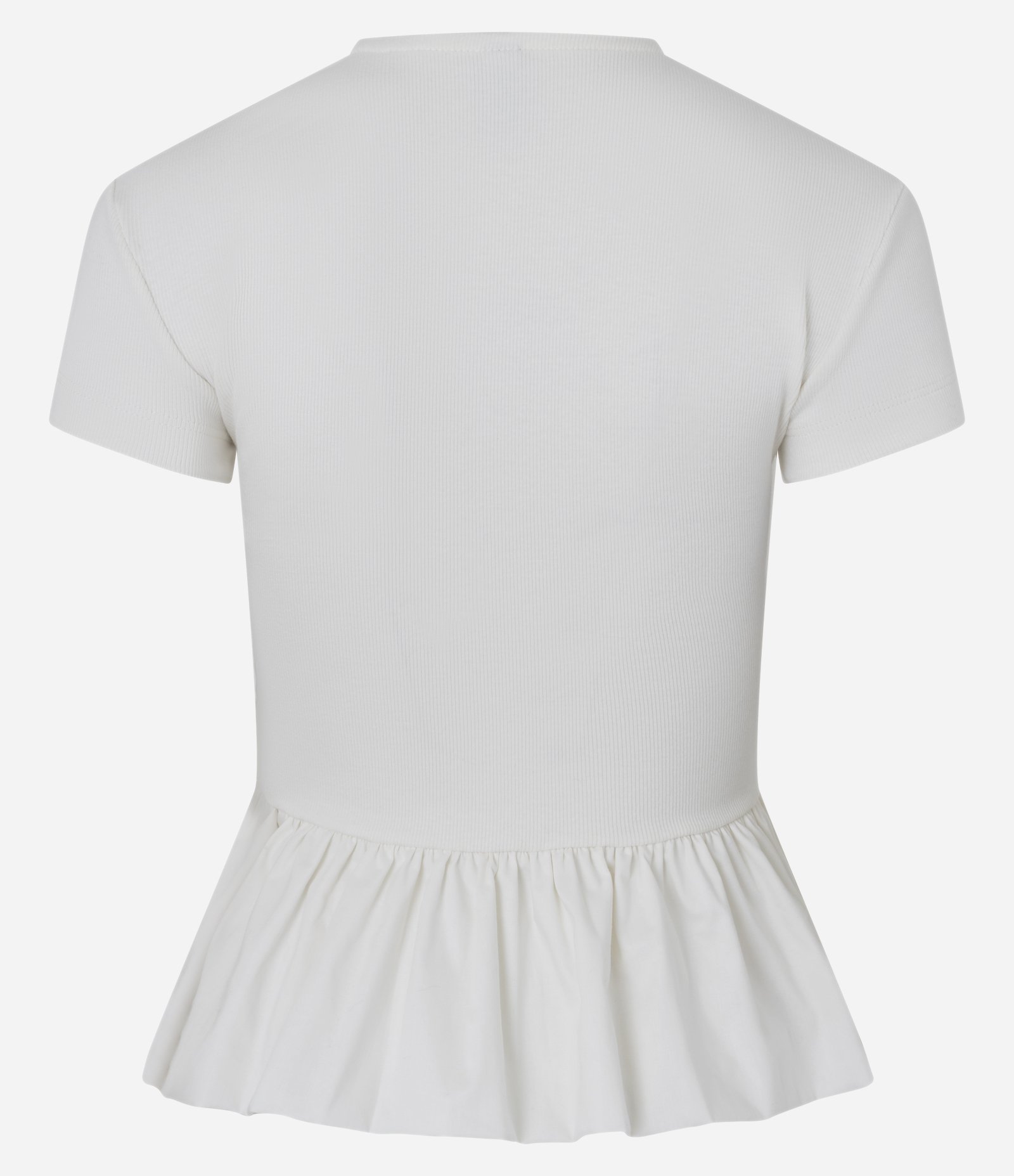 Blusa em Ribana com Barra Balonê em Tricoline Branco 3