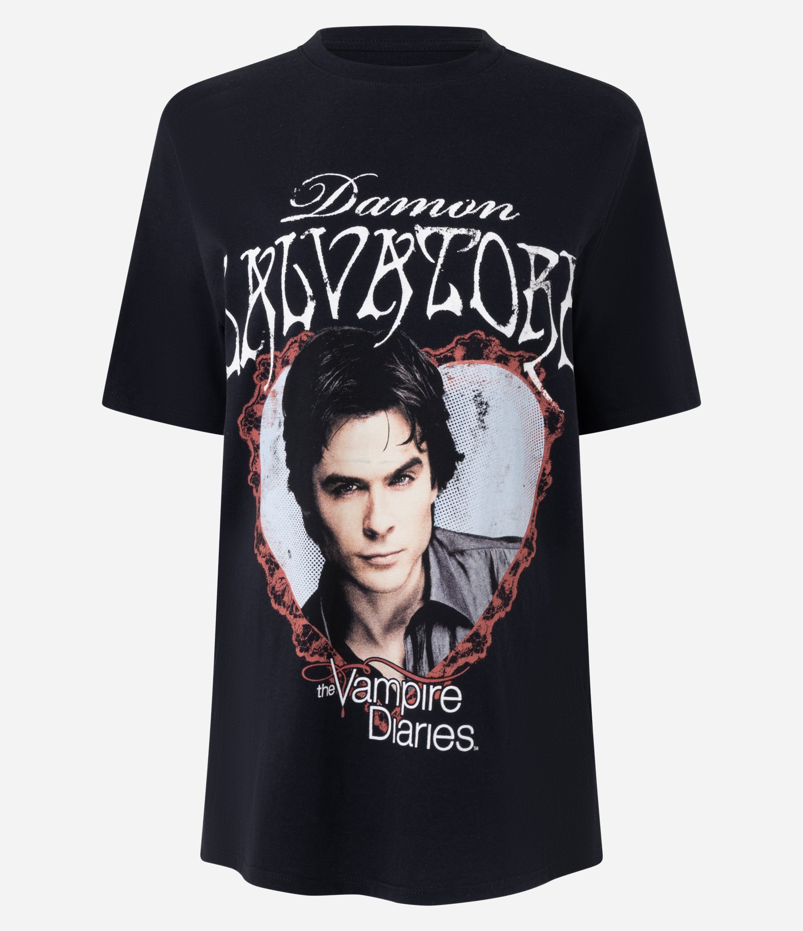Camiseta em Algodão com Estampa Damon Salvatore Preto 5