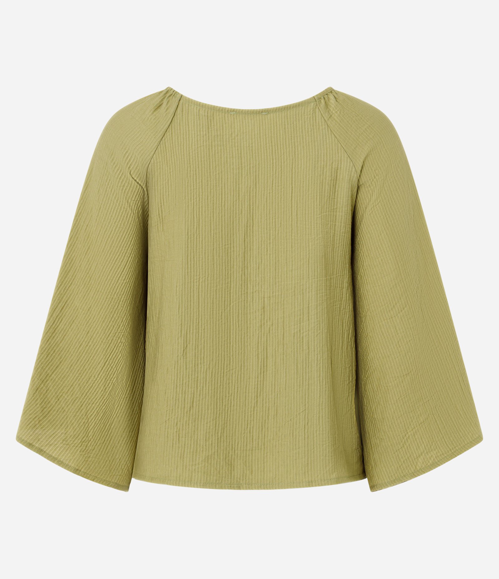 Blusa Bata em Viscose com Bordado Contrastante Verde 7