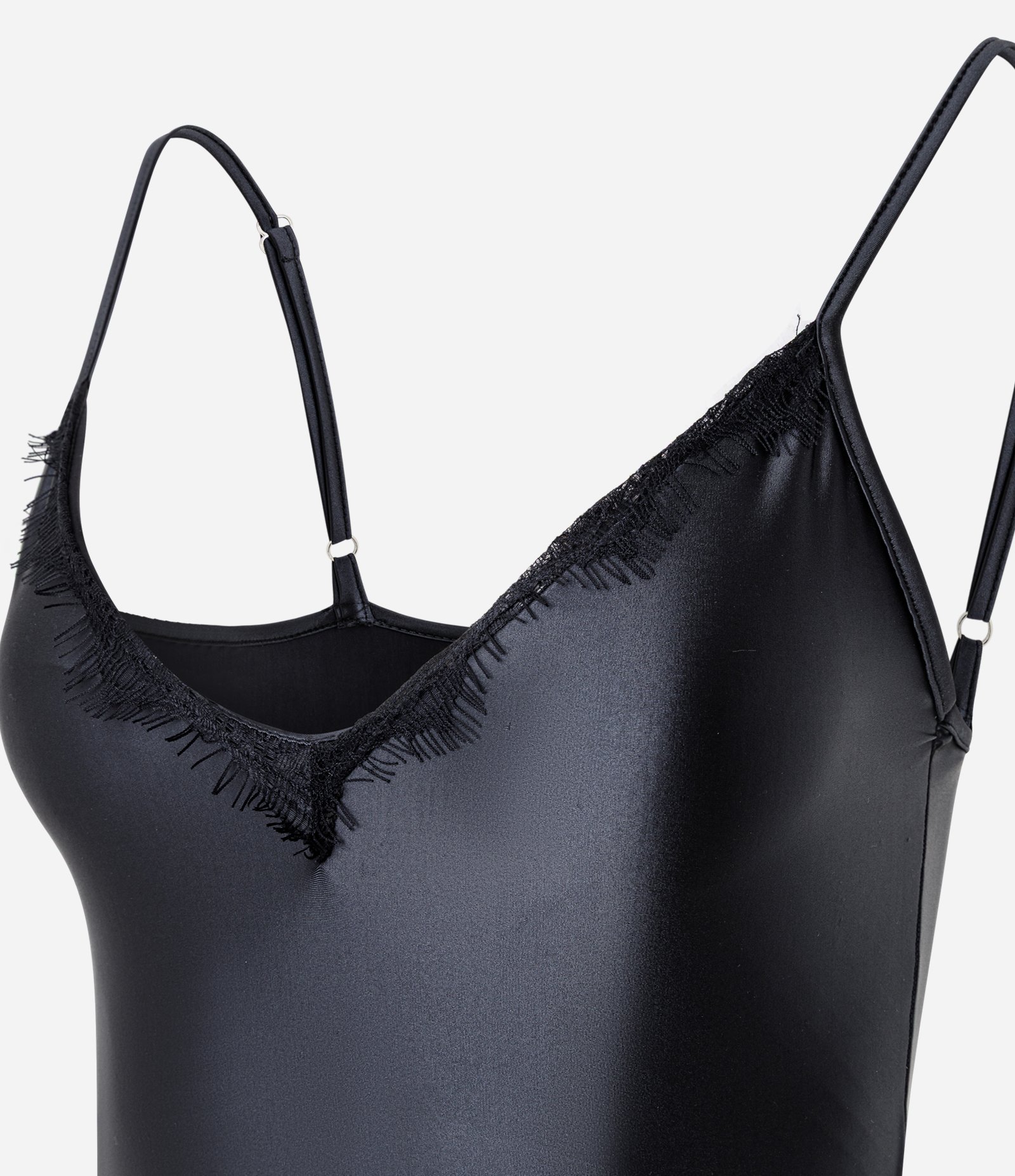 Body em Microfibra com Renda Aplicada no Decote Preto 5