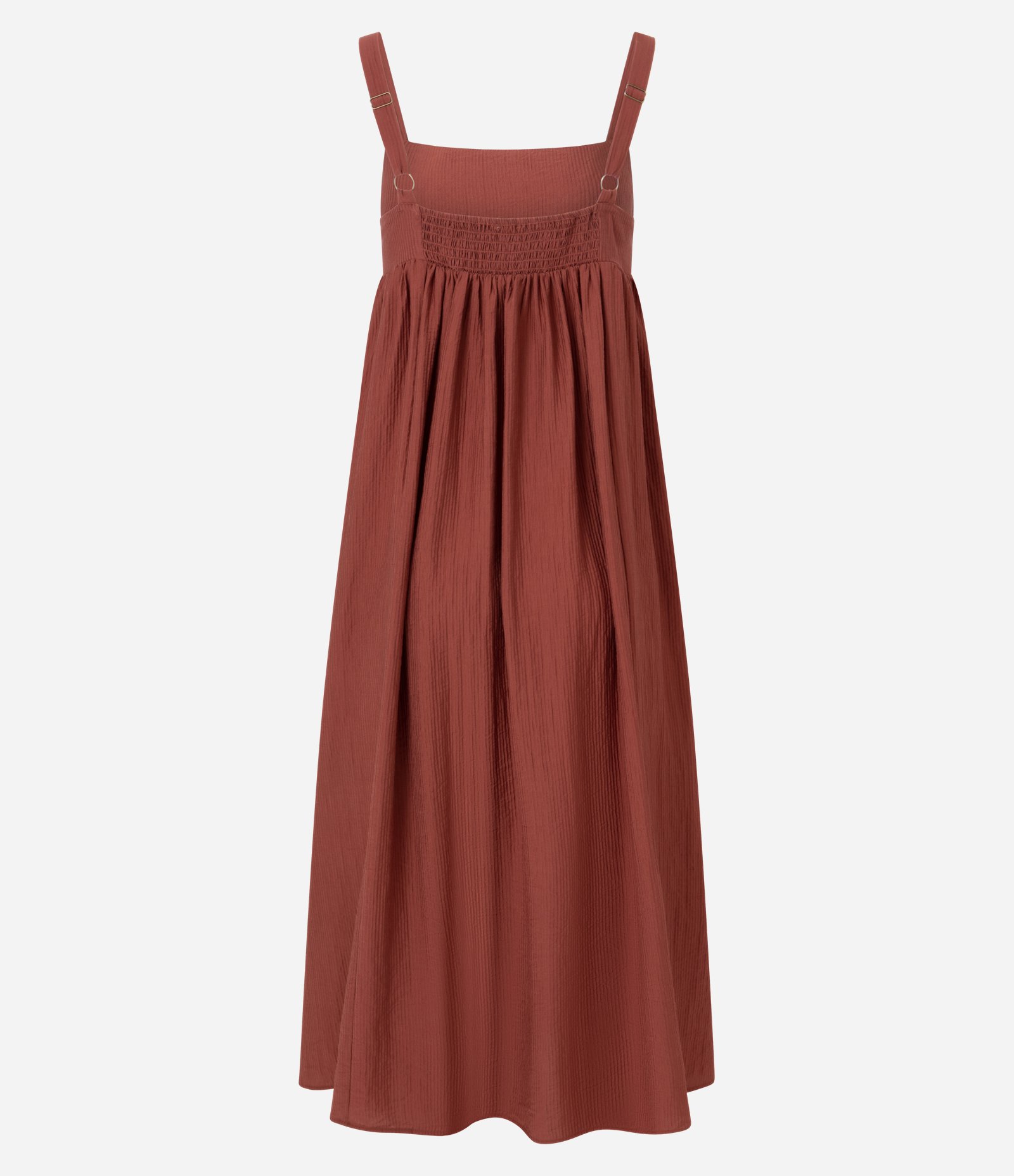 Vestido Longo em Viscose com Busto Bordado Vermelho 7