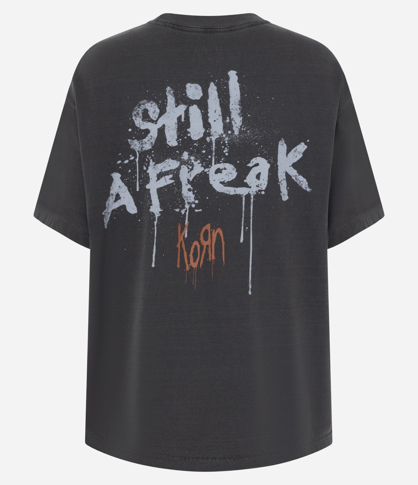 Camiseta com Efeito Desgastado e Estampa da Banda Korn Preto 6