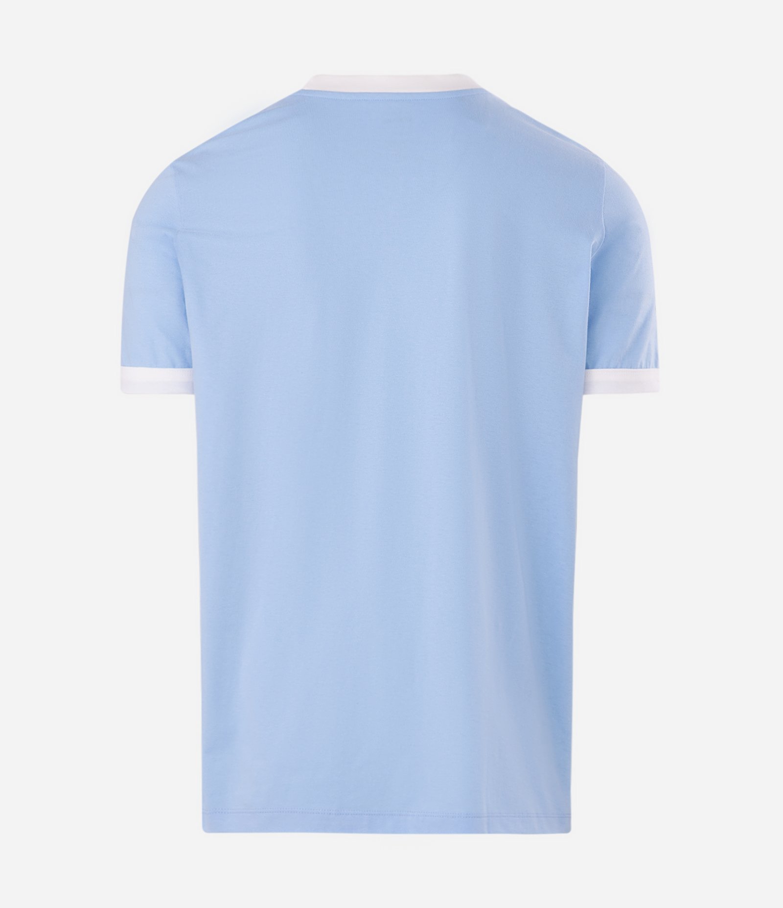 Camiseta Regular em Algodão com Listras Contrastantes Azul 5