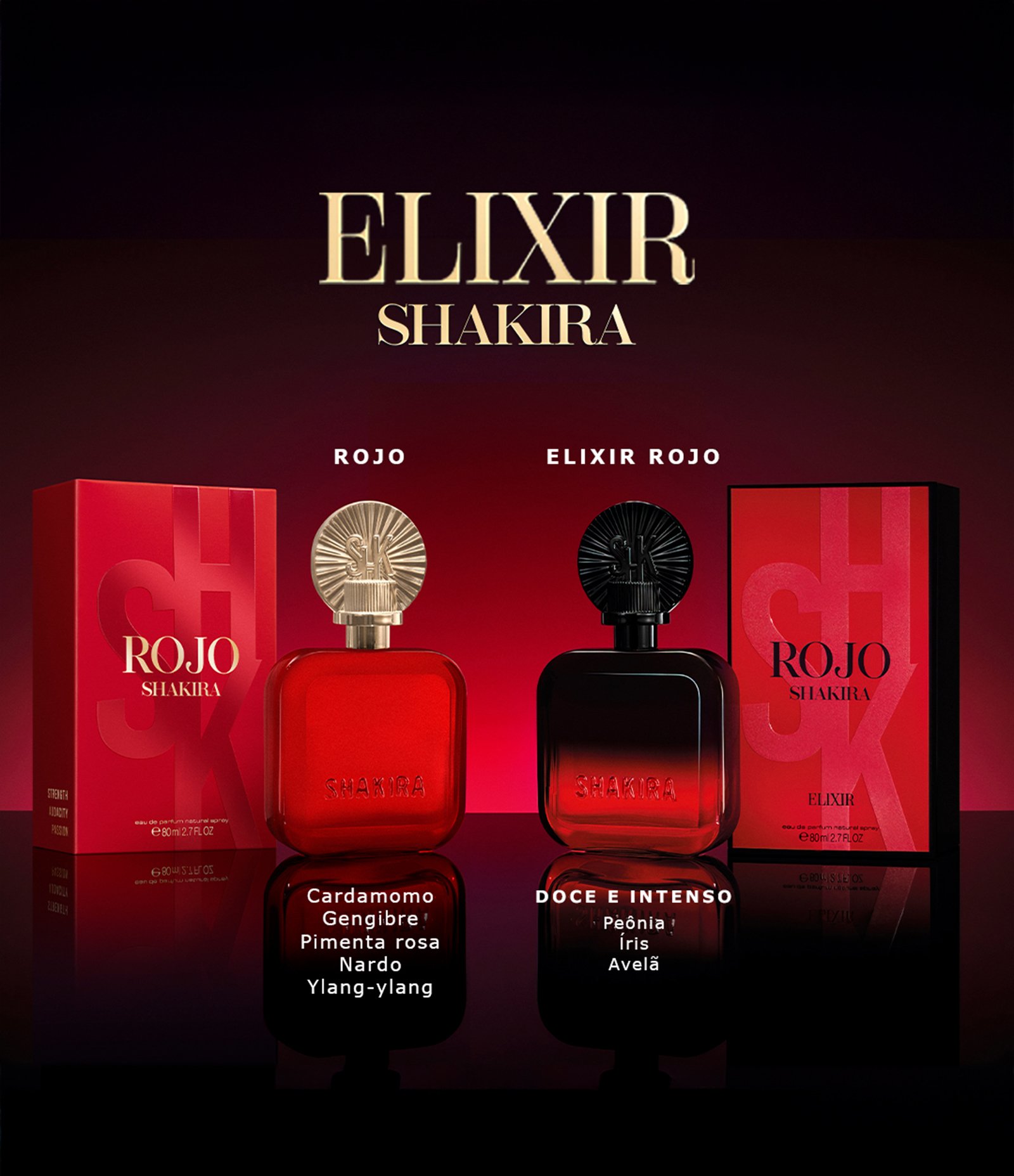 Kit Shakira Rojo EDP 80 ml + Creme corporal 75 ml KIT 5