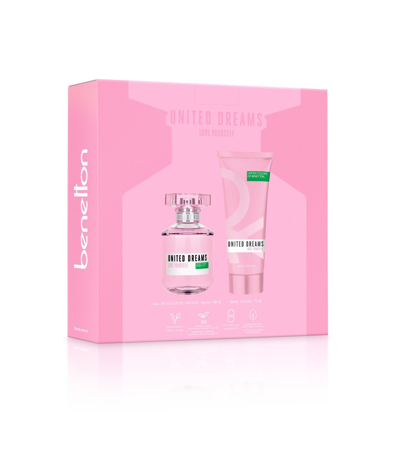 Kit United Colors Of Benetton Dreams Love Yourself For Her EDT 80 ml + Creme corporal 75 ml KIT 3