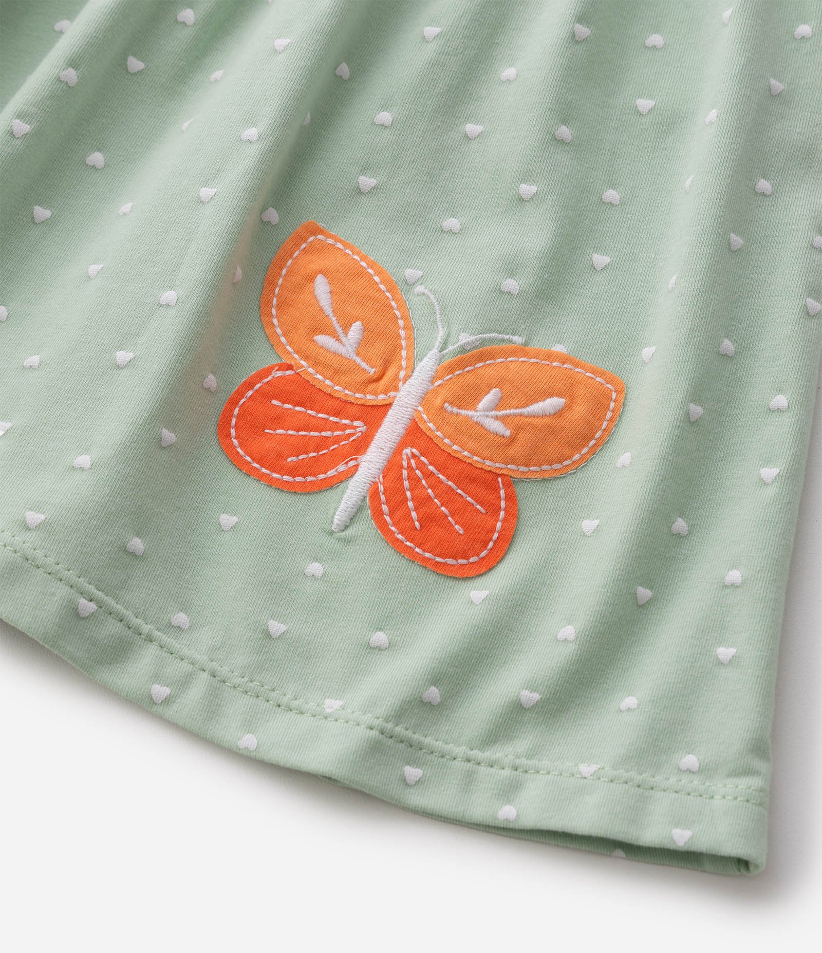Vestido Bebê em Algodão com Estampa de Borboletas e Calcinha - Tam 0 a 18 Meses Verde 5