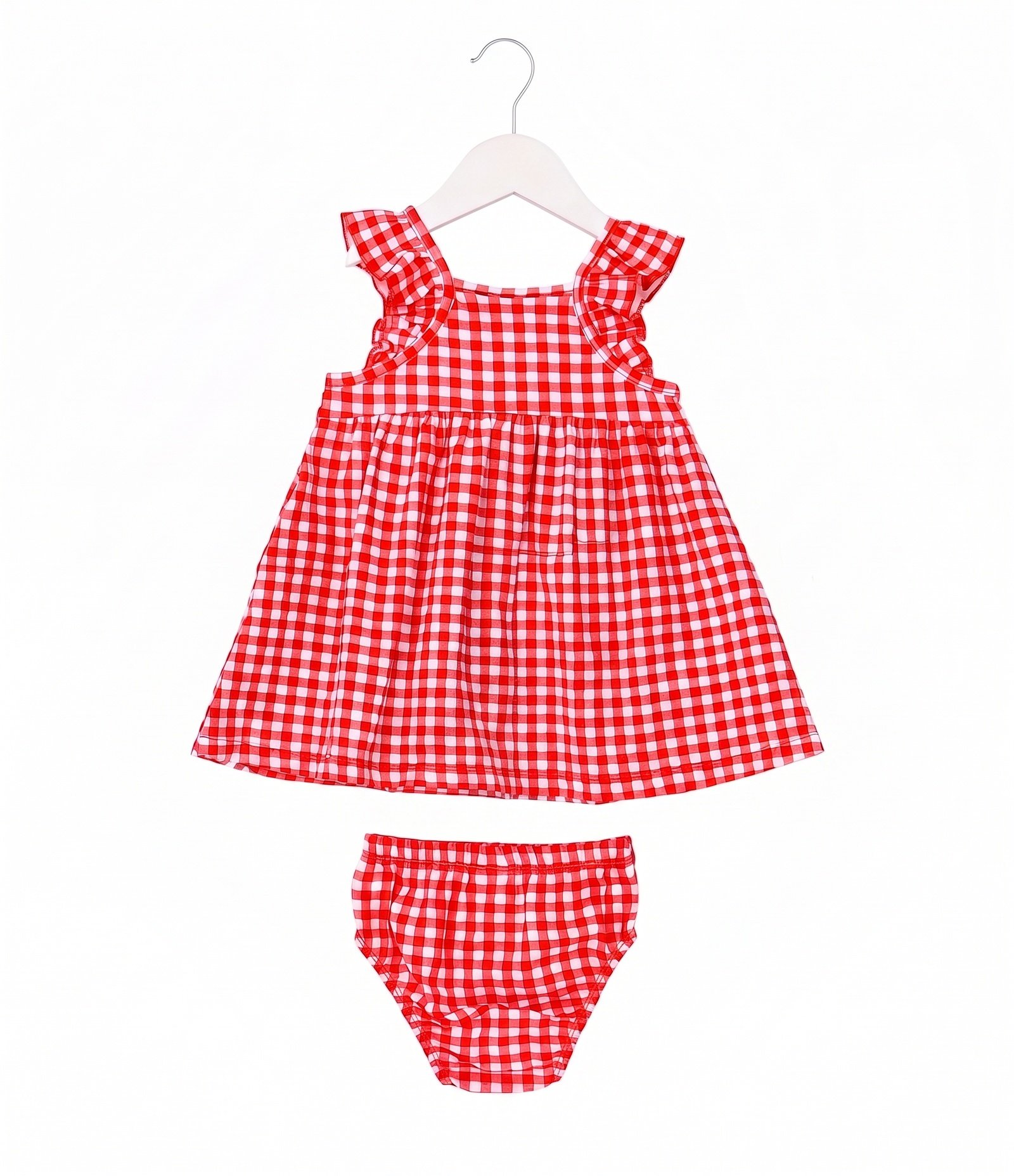 Vestido Infantil Em Algodão Xadrez com Bolsos Bordados - Tam 0 a 18 Meses Salsa 2