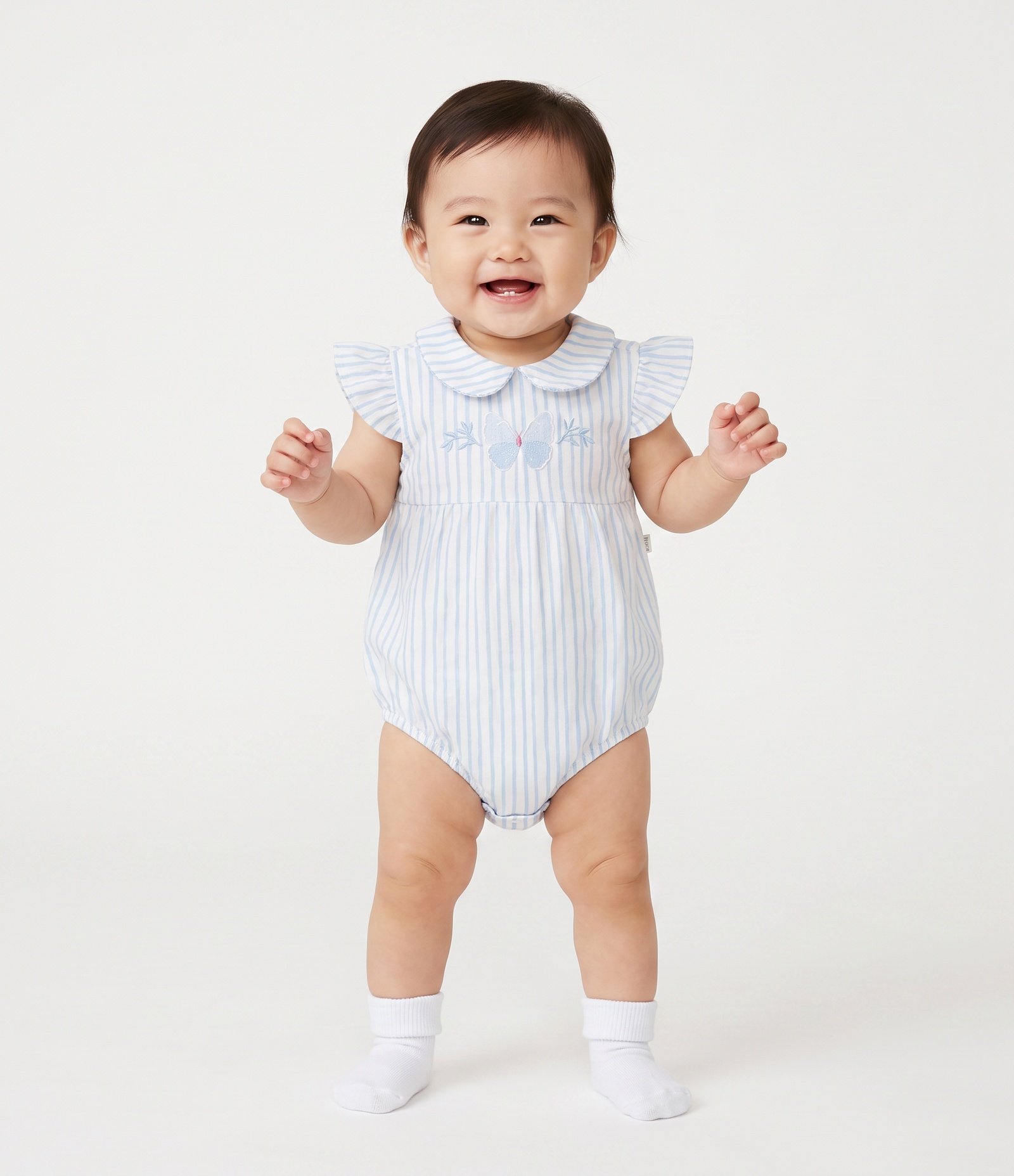 Body Bebê Infantil Em Cotton Listrada - 0 a 18 Meses Azul 1