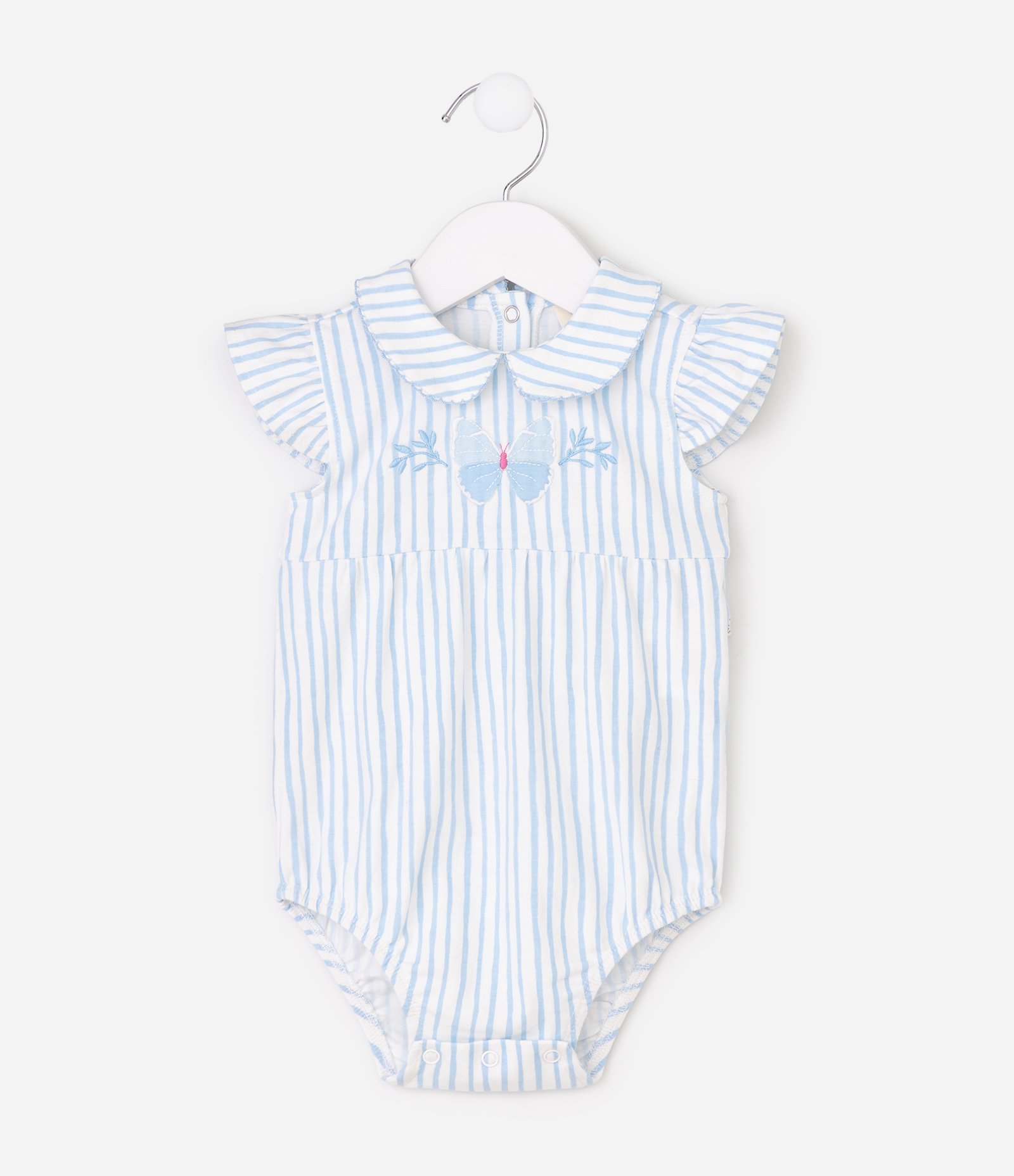 Body Bebê Infantil Em Cotton Listrada - 0 a 18 Meses Azul 2