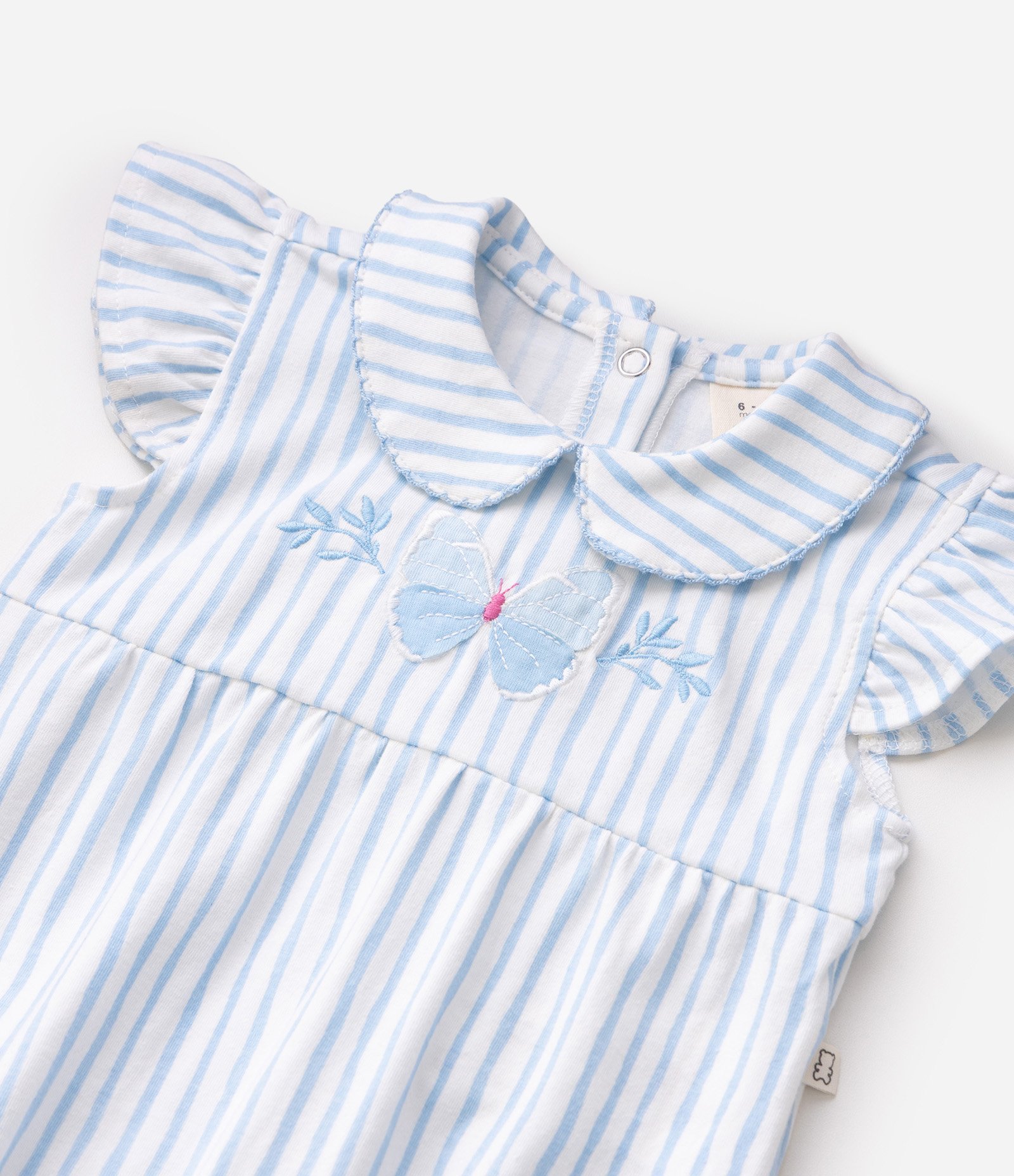 Body Bebê Infantil Em Cotton Listrada - 0 a 18 Meses Azul 5