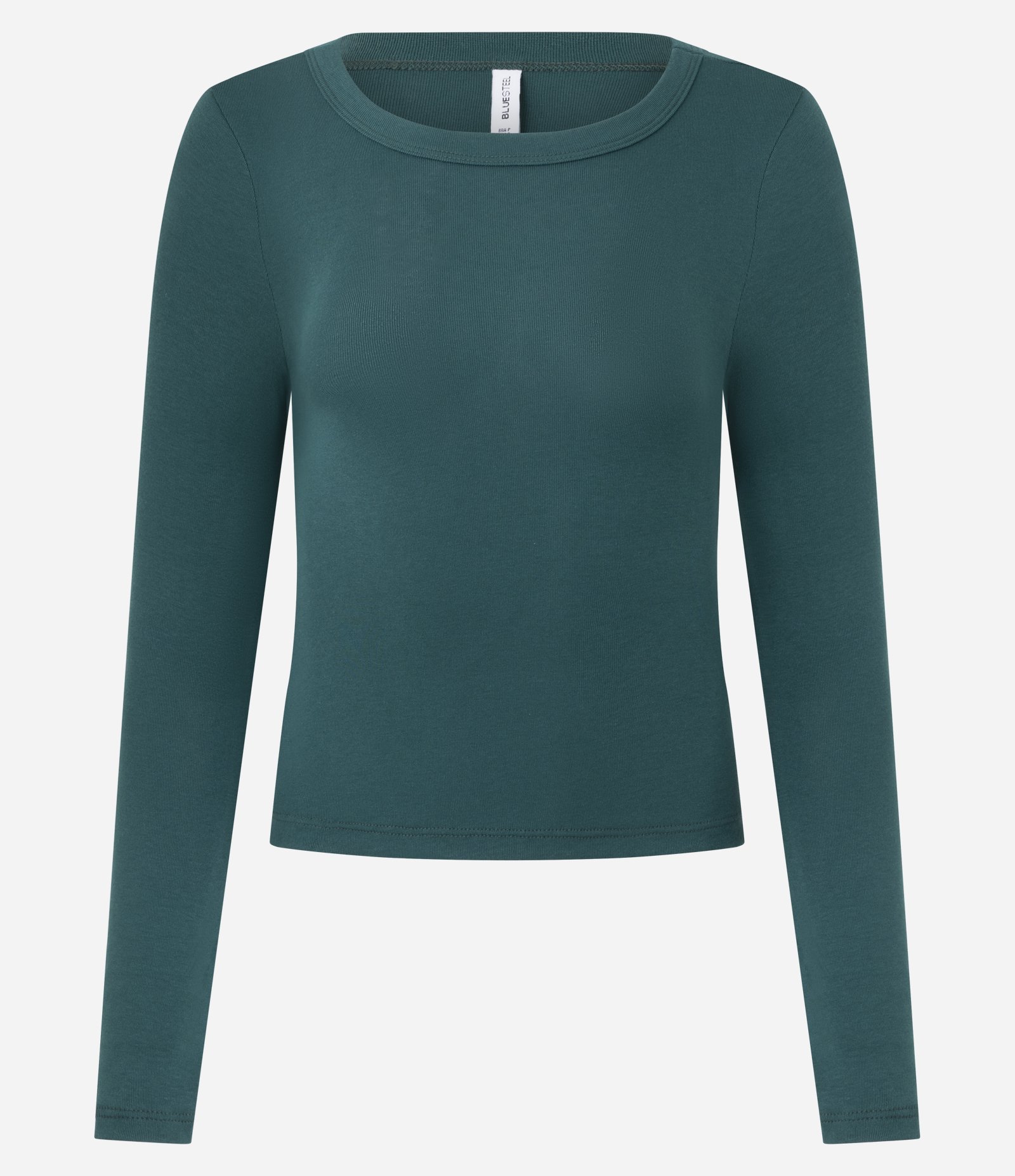 Blusa em Ribana com Gola Redonda Verde Escuro 2
