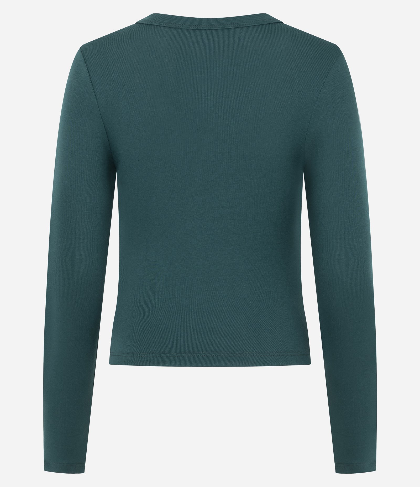 Blusa em Ribana com Gola Redonda Verde Escuro 3