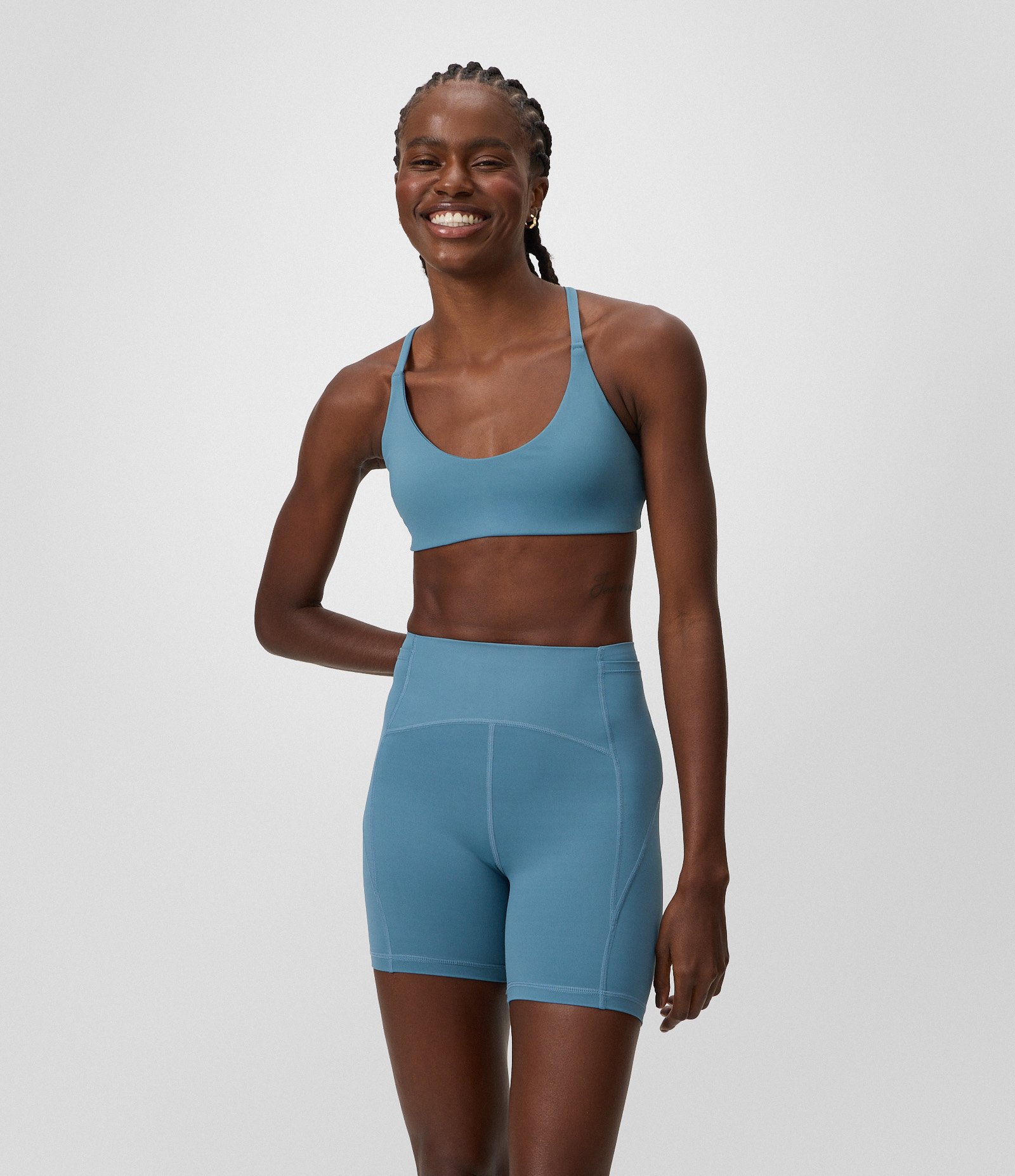 Bermuda Ciclista Esportiva em Microfibra Azul Médio 1