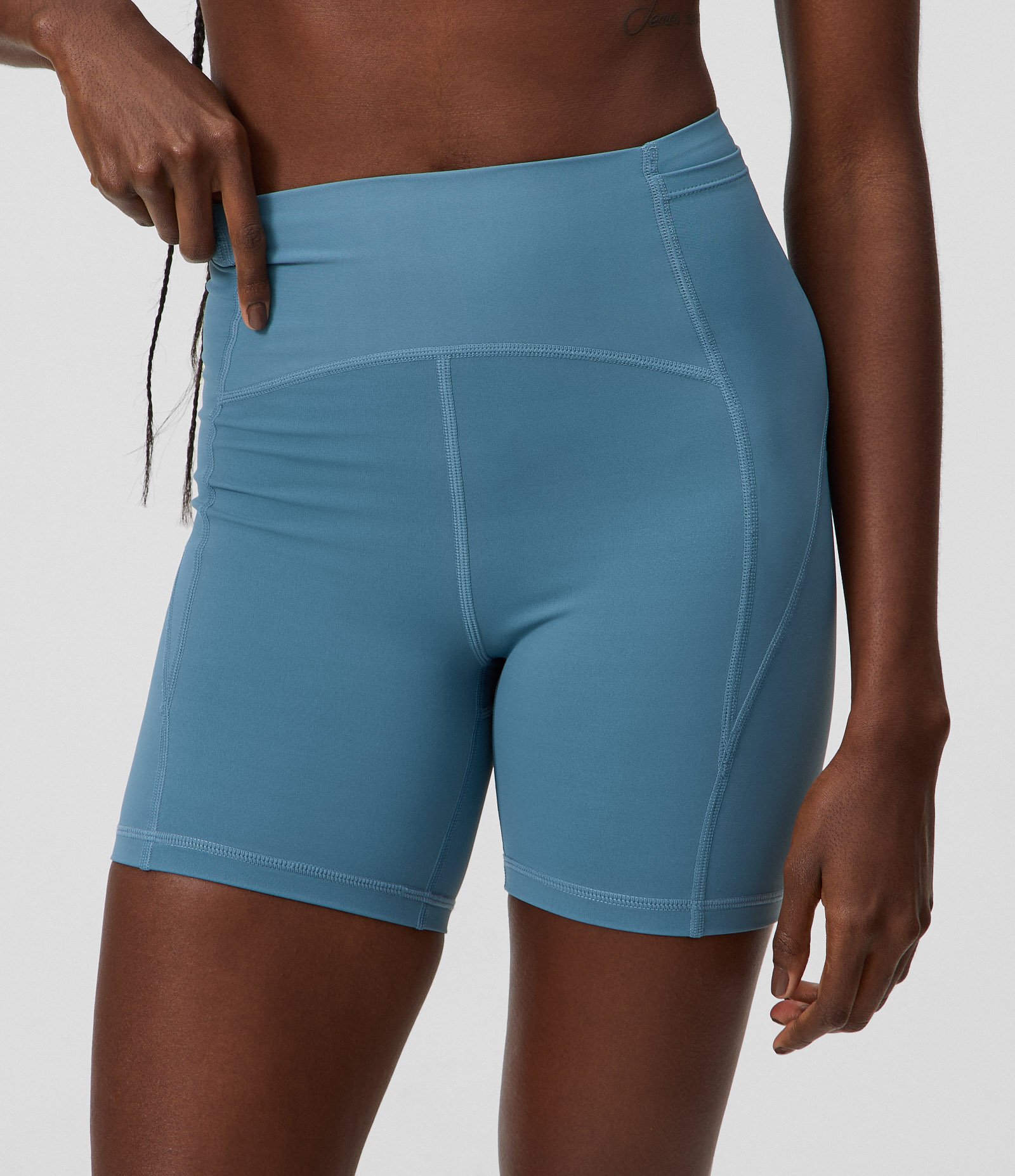 Bermuda Ciclista Esportiva em Microfibra Azul Médio 2