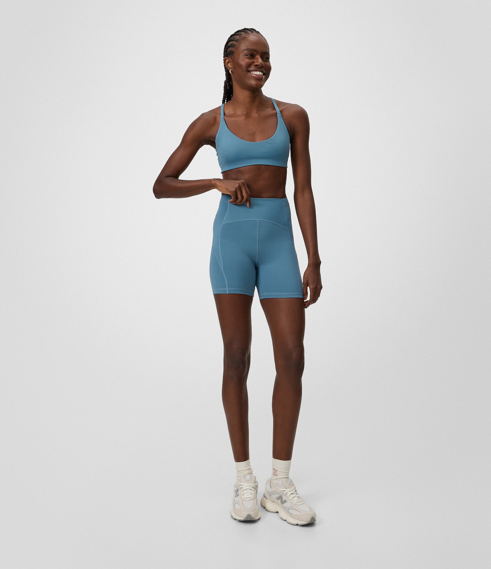 Bermuda Ciclista Esportiva em Microfibra Azul Médio 4
