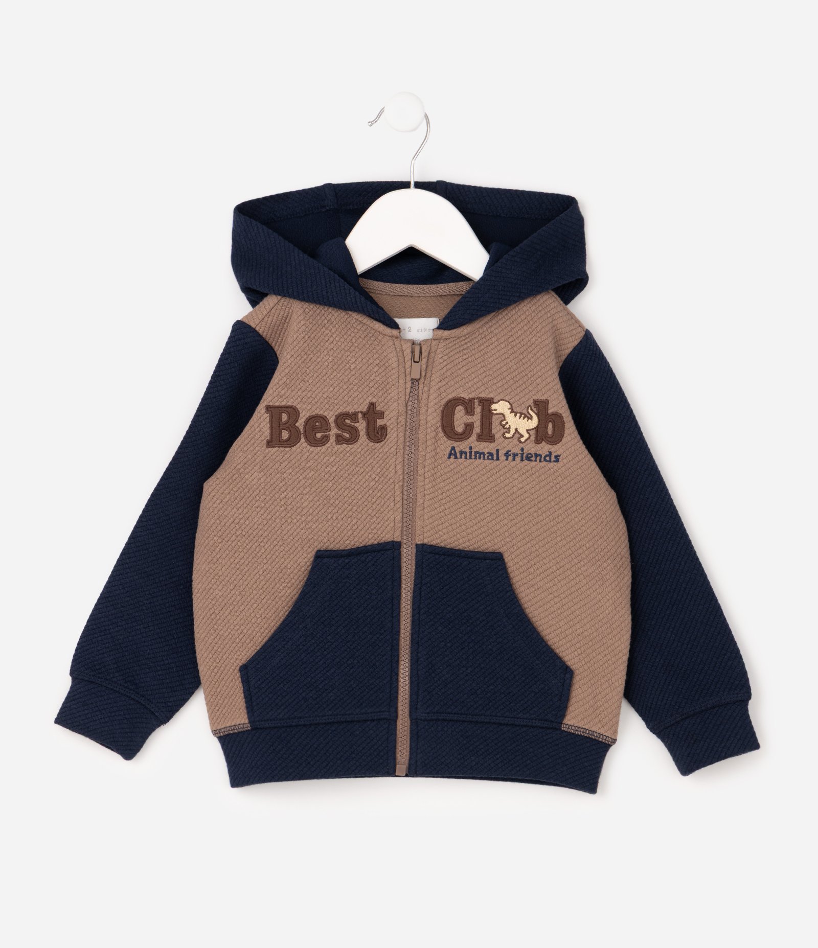 Blusão Infantil Em Algodão Lettering Best Club com Capuz - Tam 1 a 6 Anos Azul 7