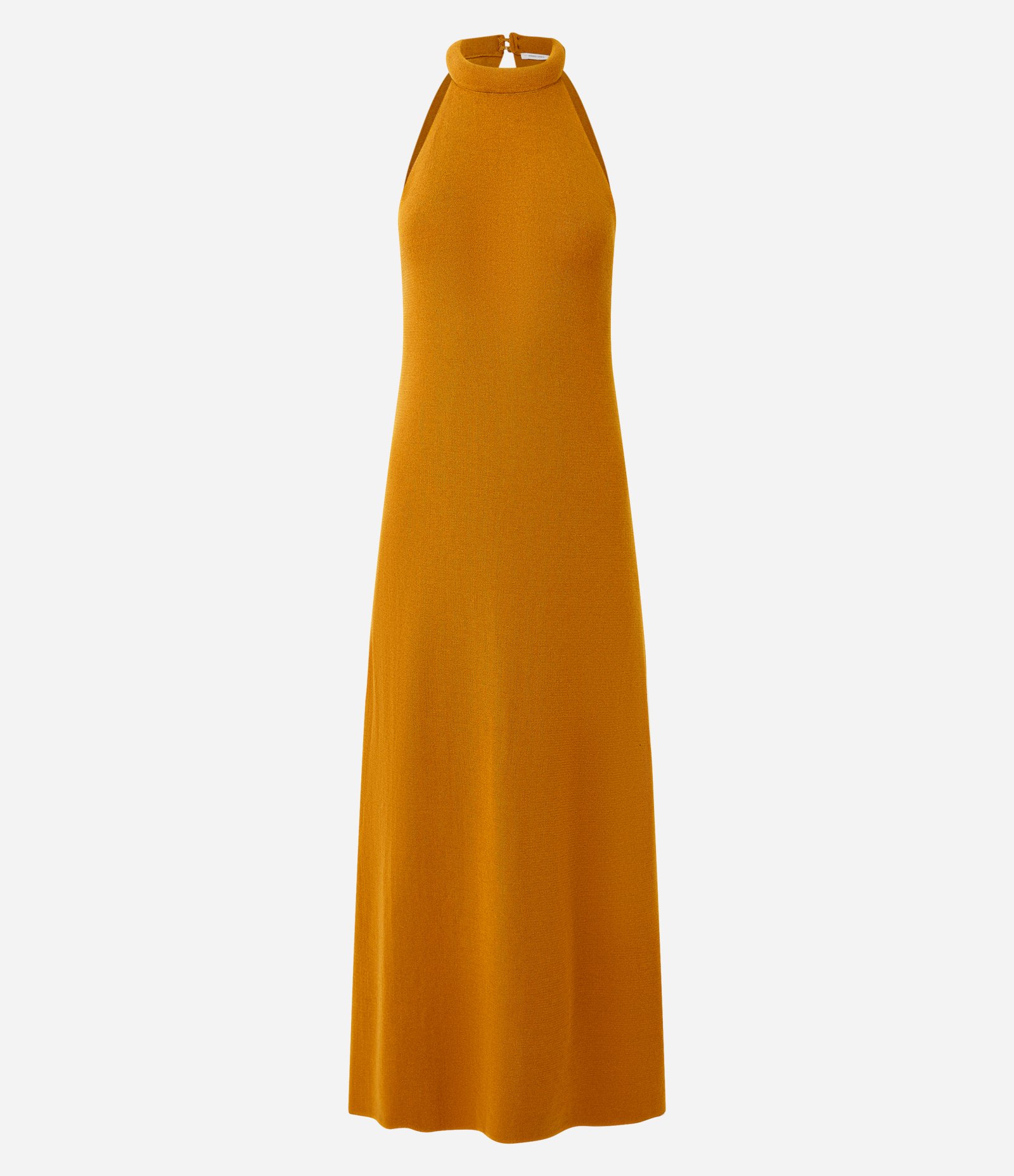 Vestido Midi em Tricô com Gola Dobrada Marrom 5