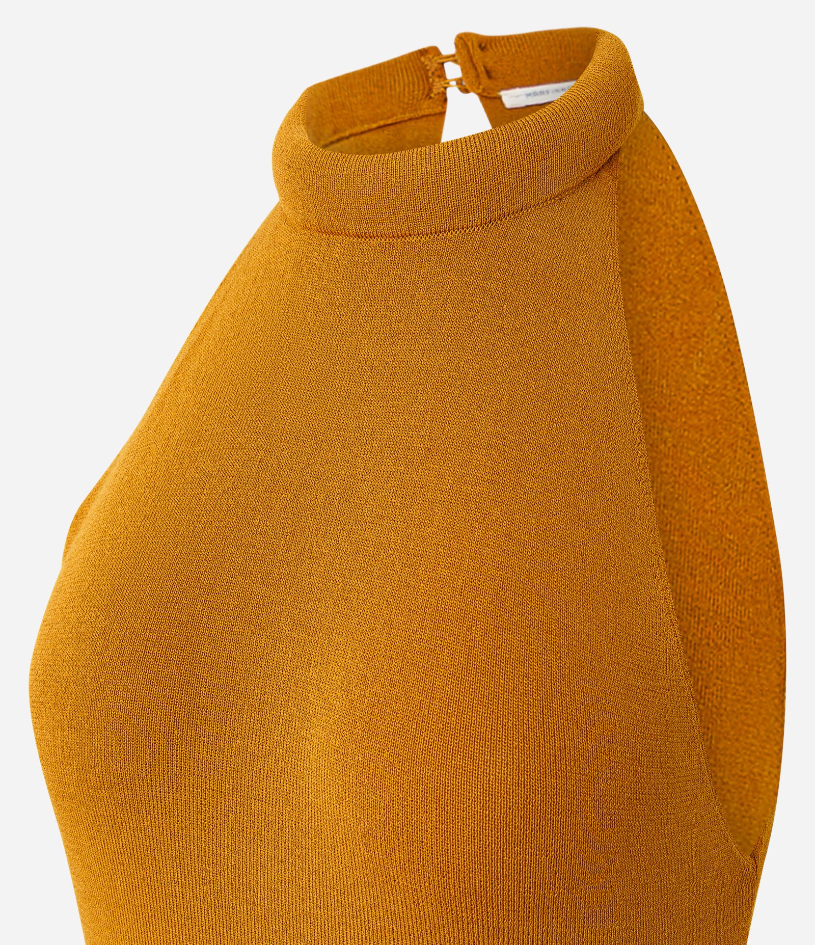 Vestido Midi em Tricô com Gola Dobrada Marrom 6