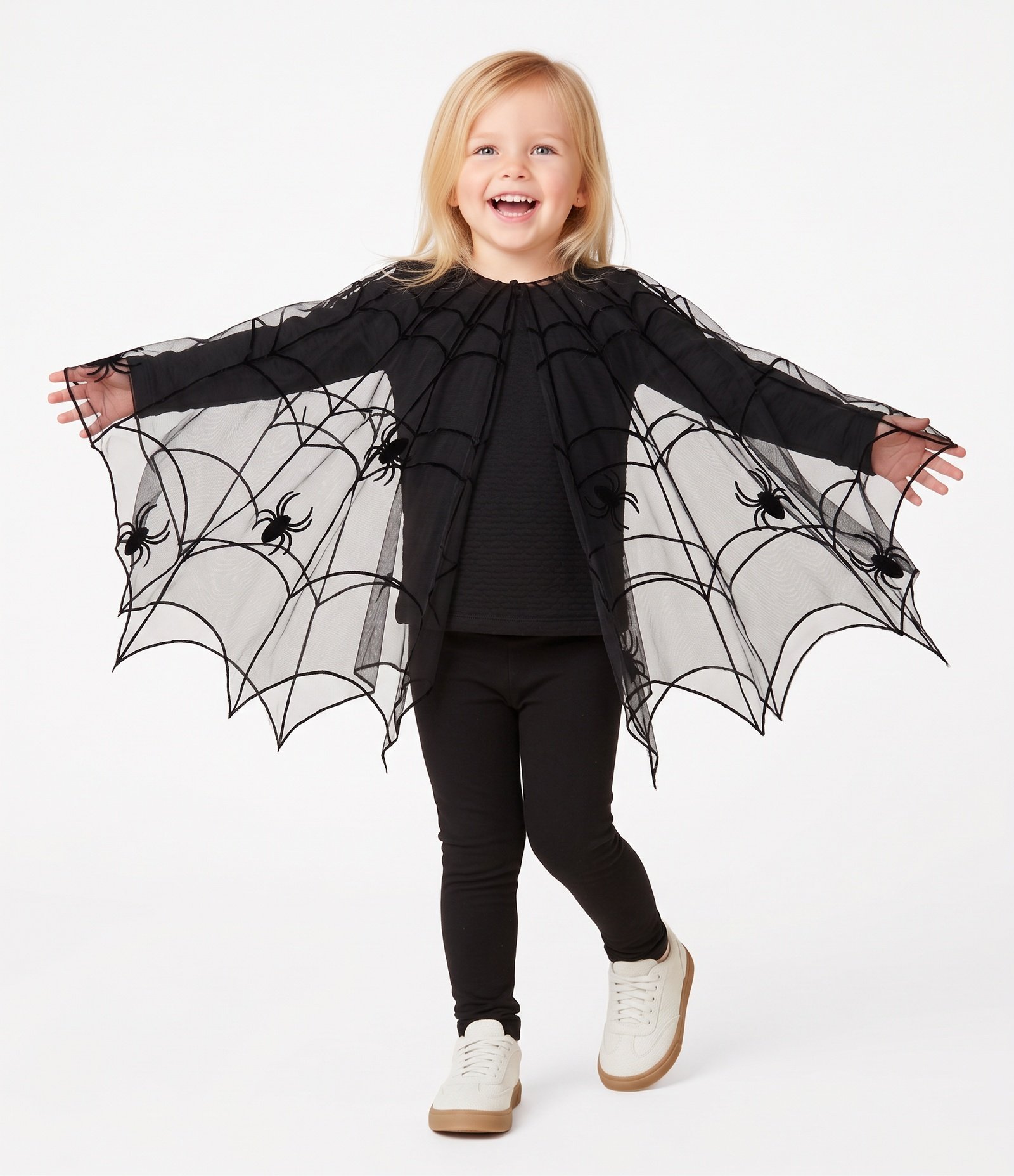 Capa Infantil com Bordados de Aranha Preto 1