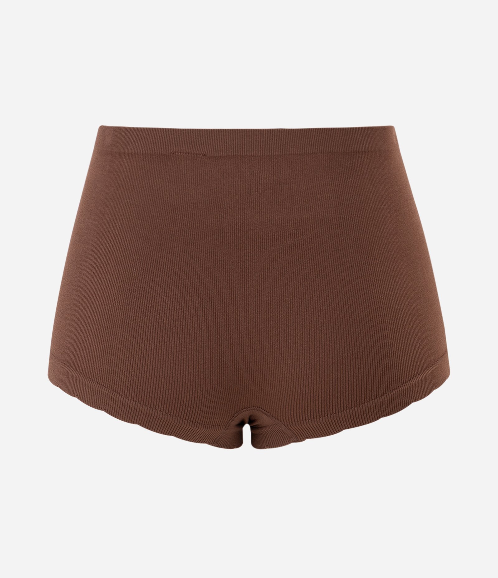Calcinha Boyshort em Poliamida Seamless com Renda Marrom 6