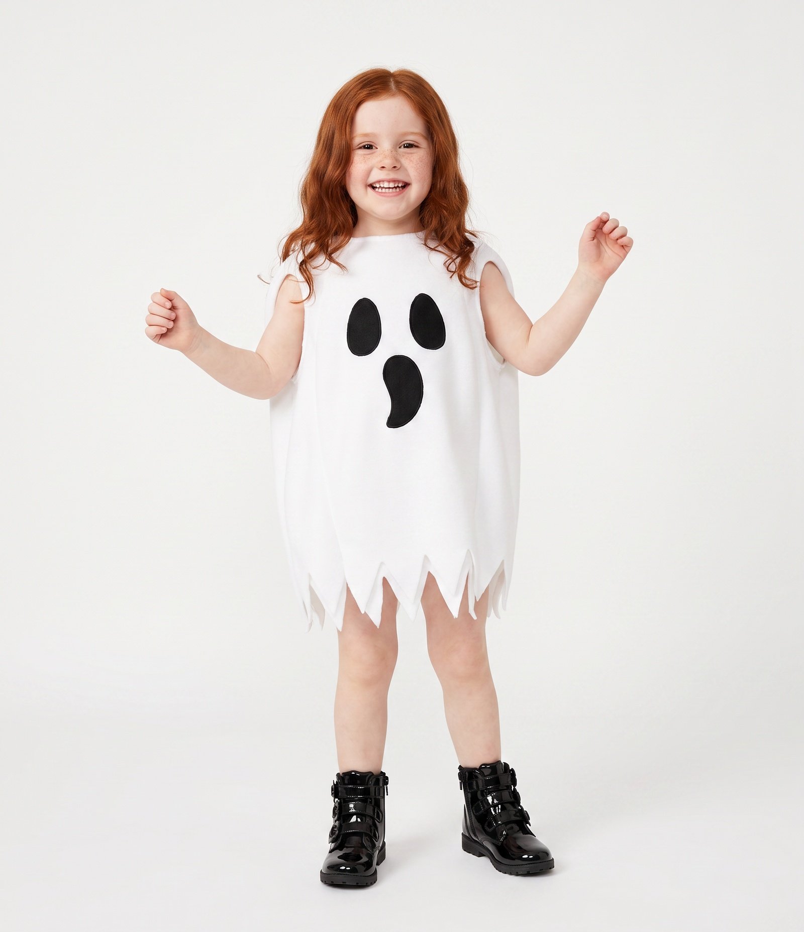 Fantasia Infantil Halloween Fantasminha 3D - Tam Único Branco 1