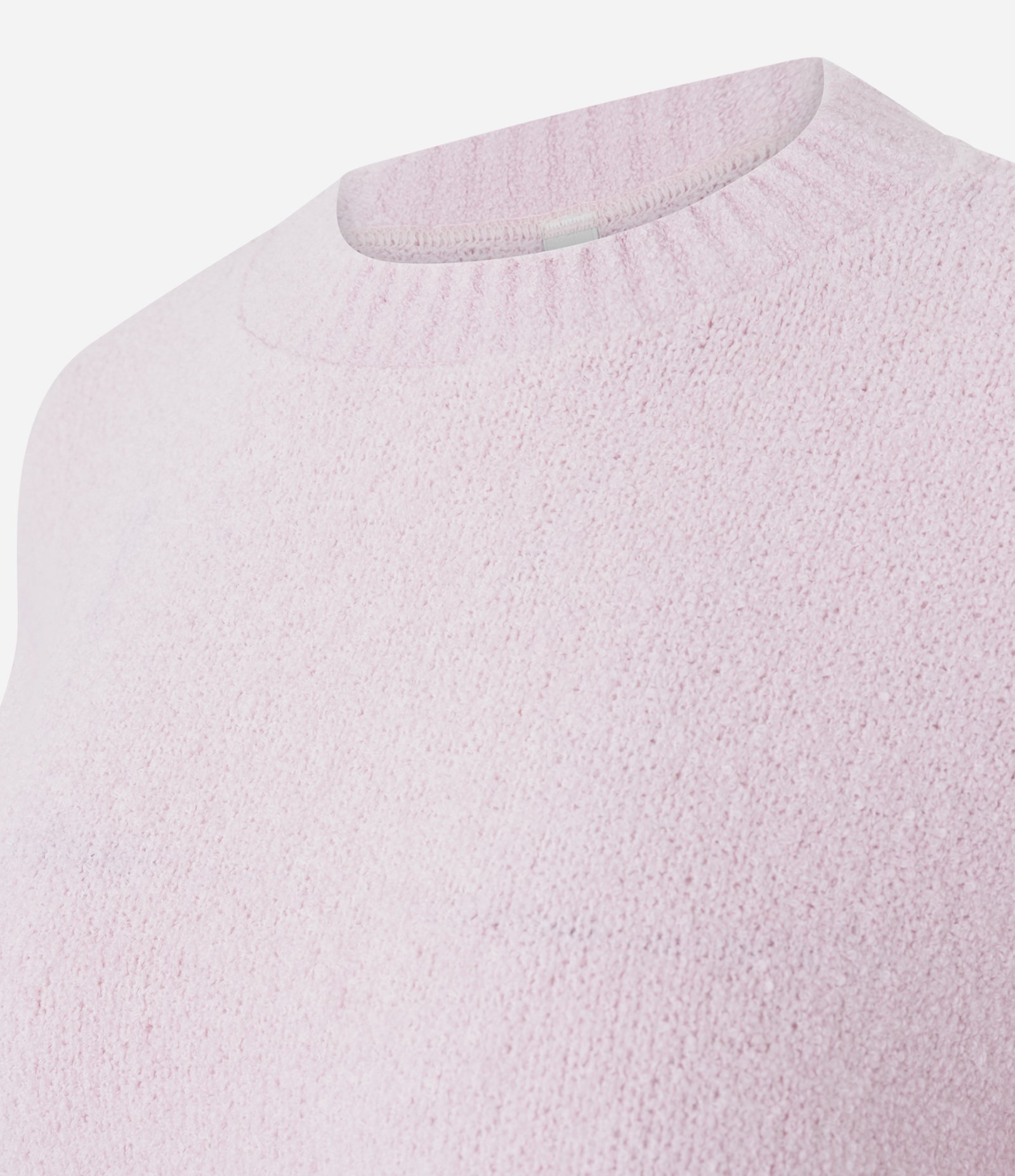 Suéter em Tricô com Barra Ondulada Rosa Claro 6
