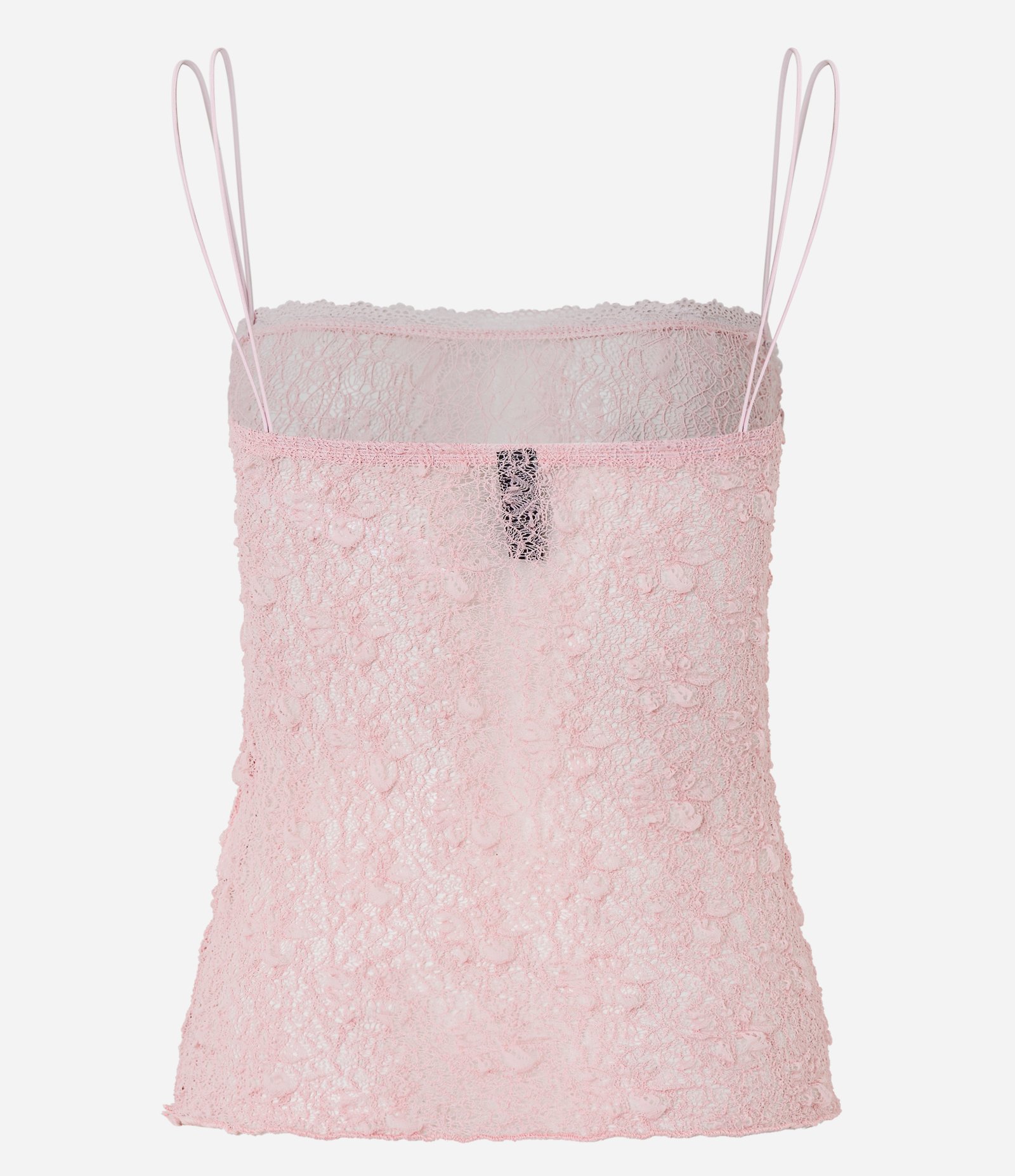 Blusa de Alcinha Dupla em Renda Texturizada Rosa 7