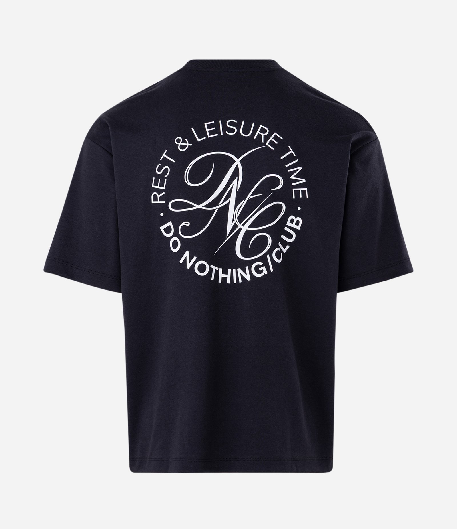 Camiseta Boxy com Lettering Do Nothing Club Preto 2
