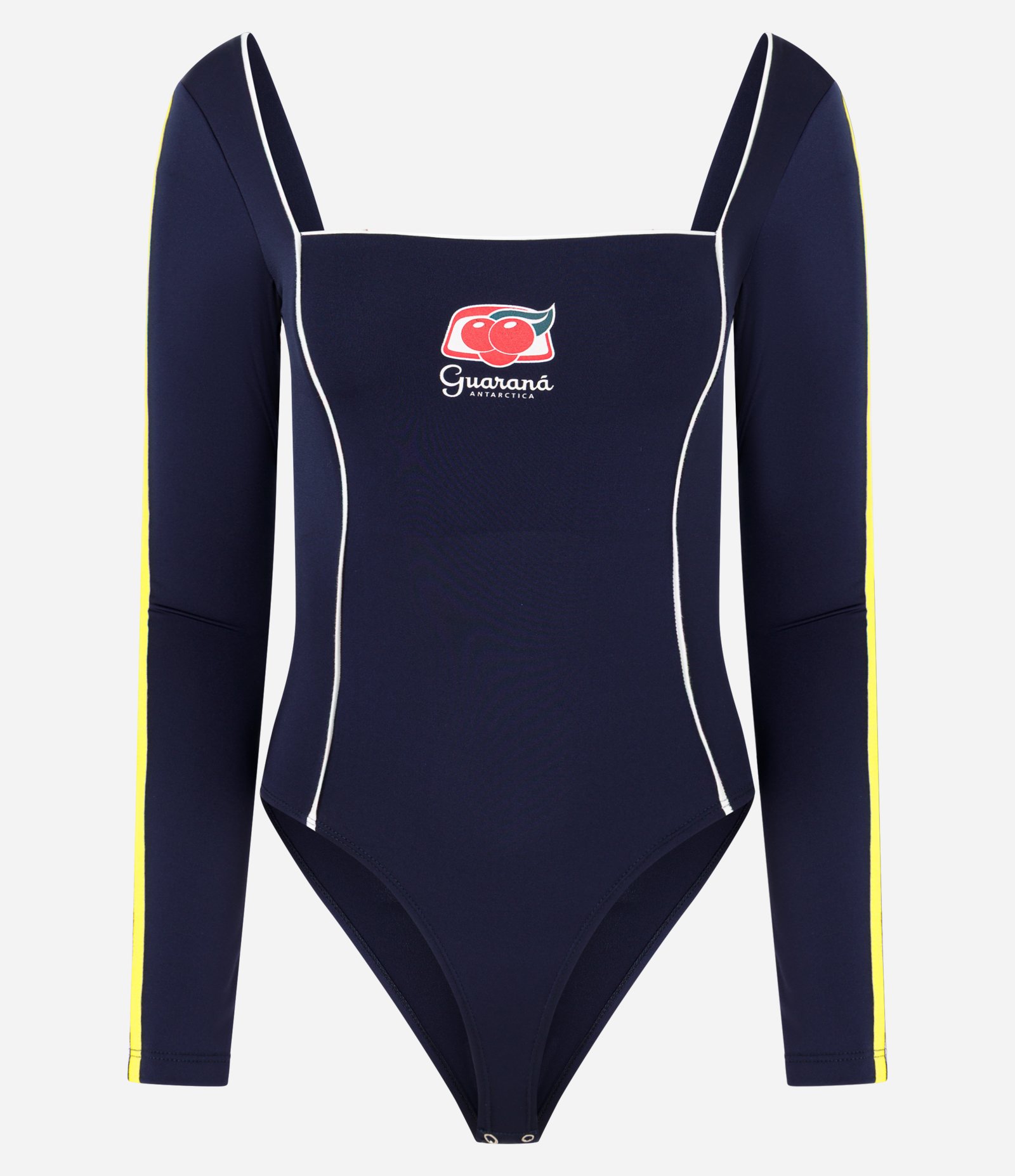 Body Manga Longa com Viés Contrastante e Estampa Guaraná Antártica Azul 6
