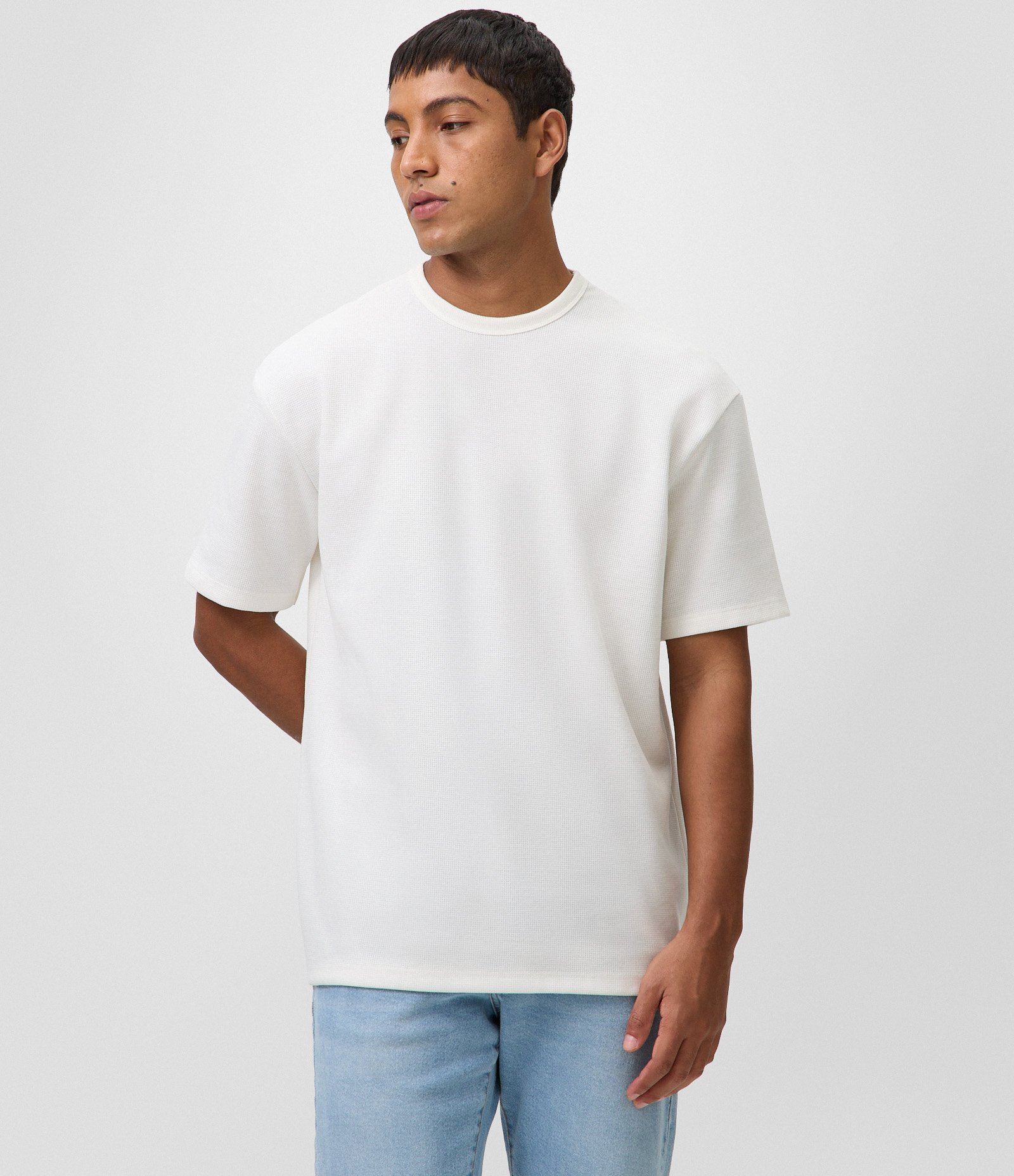 Camiseta Relaxed e Texturizada Mini Waffle Branco 1